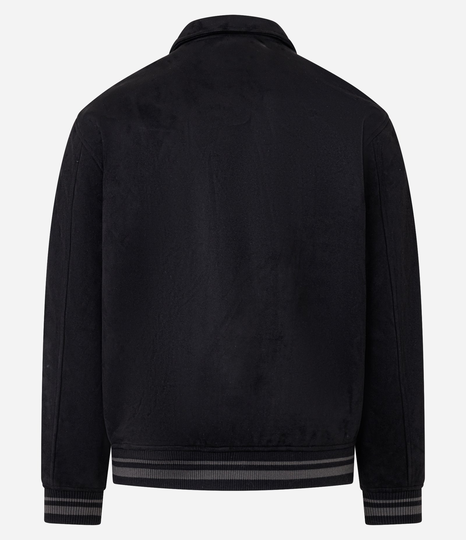 Jaqueta College com Estampa Bordada Lettering Cinza 9