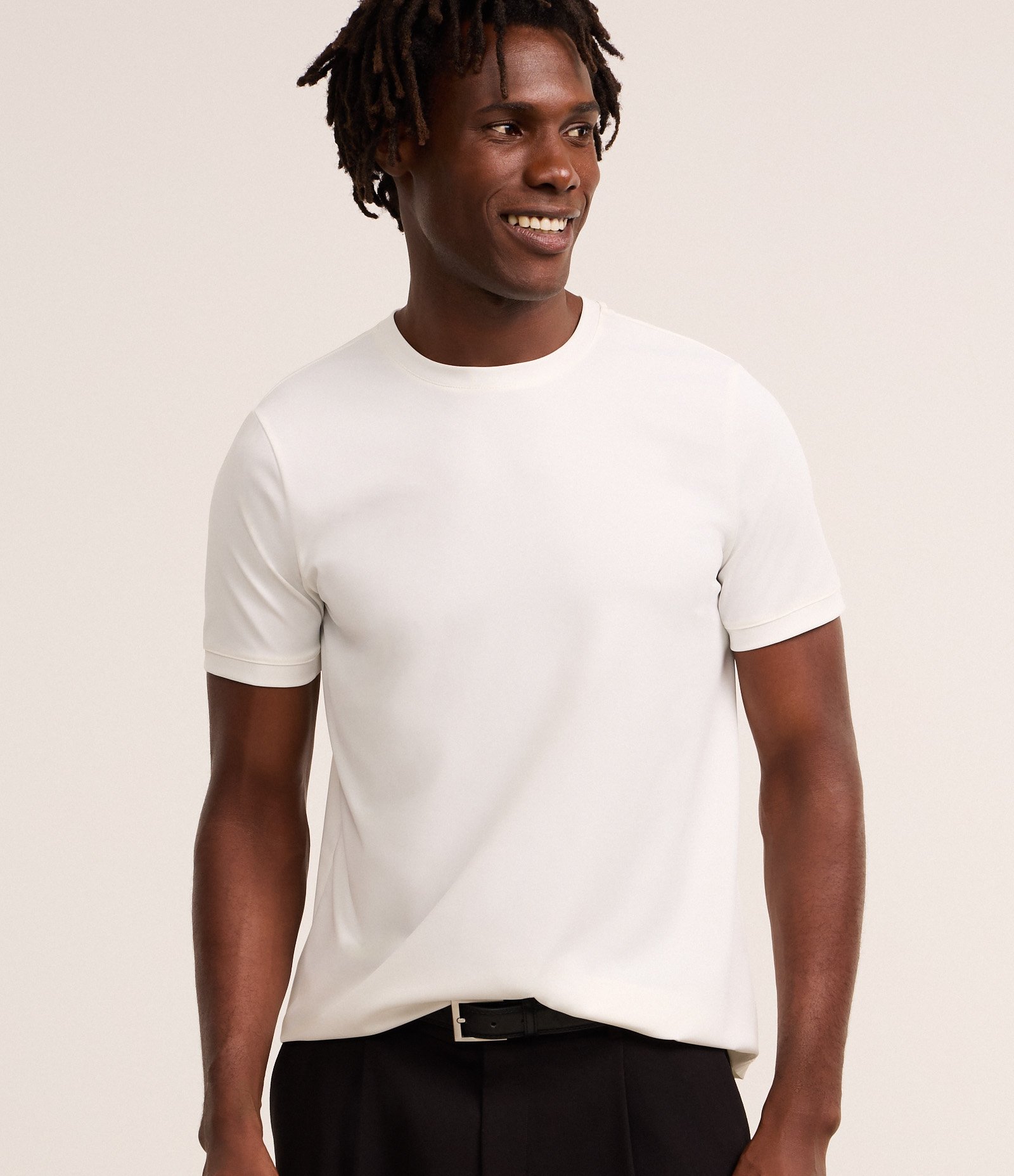 Camiseta Básica em Poliamida Performance e Textura Branco 1