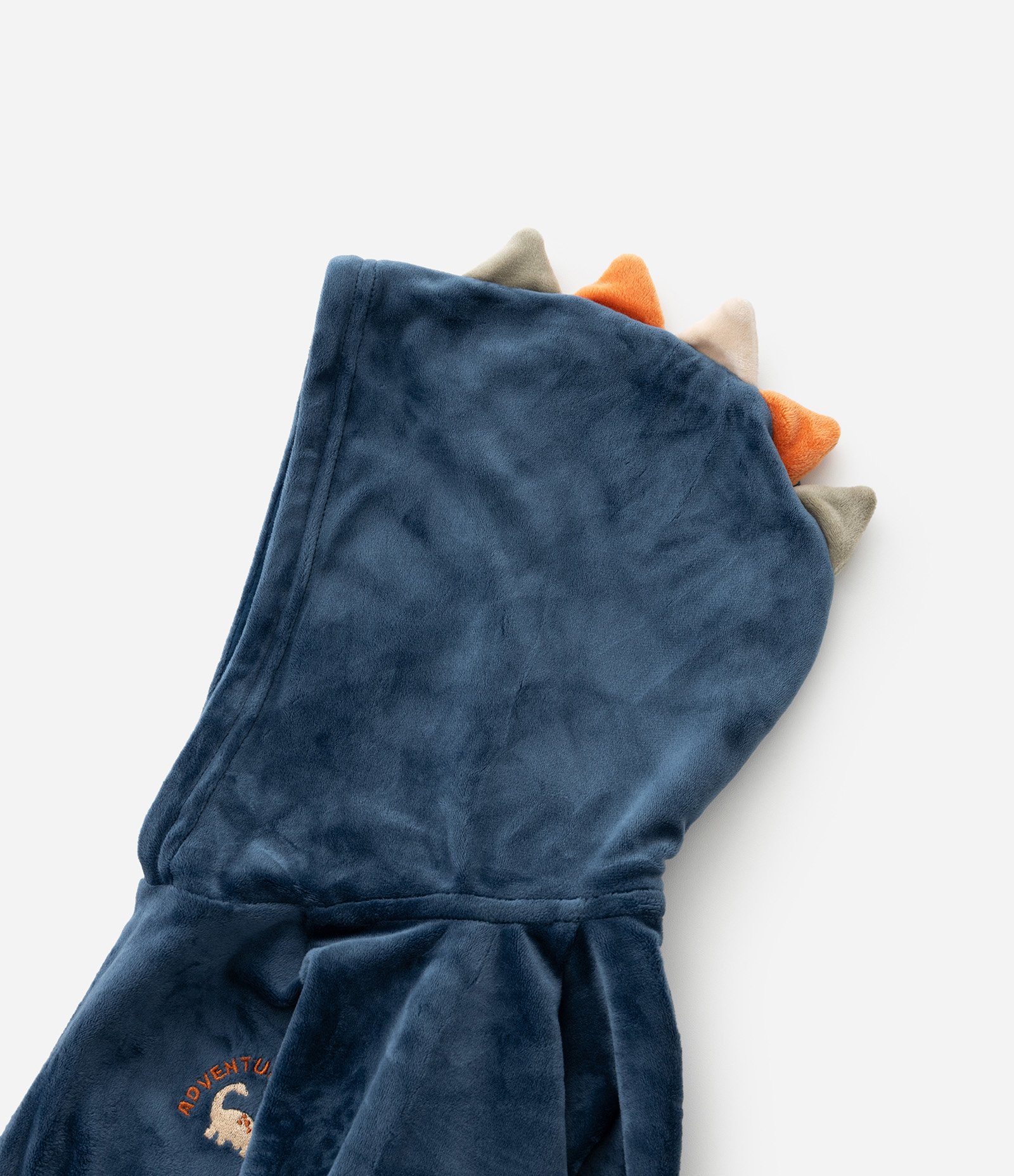 Conjunto Infantil em Plush com Capuz e Crista de Dino - Tam 1 a 4 Anos Azul 10