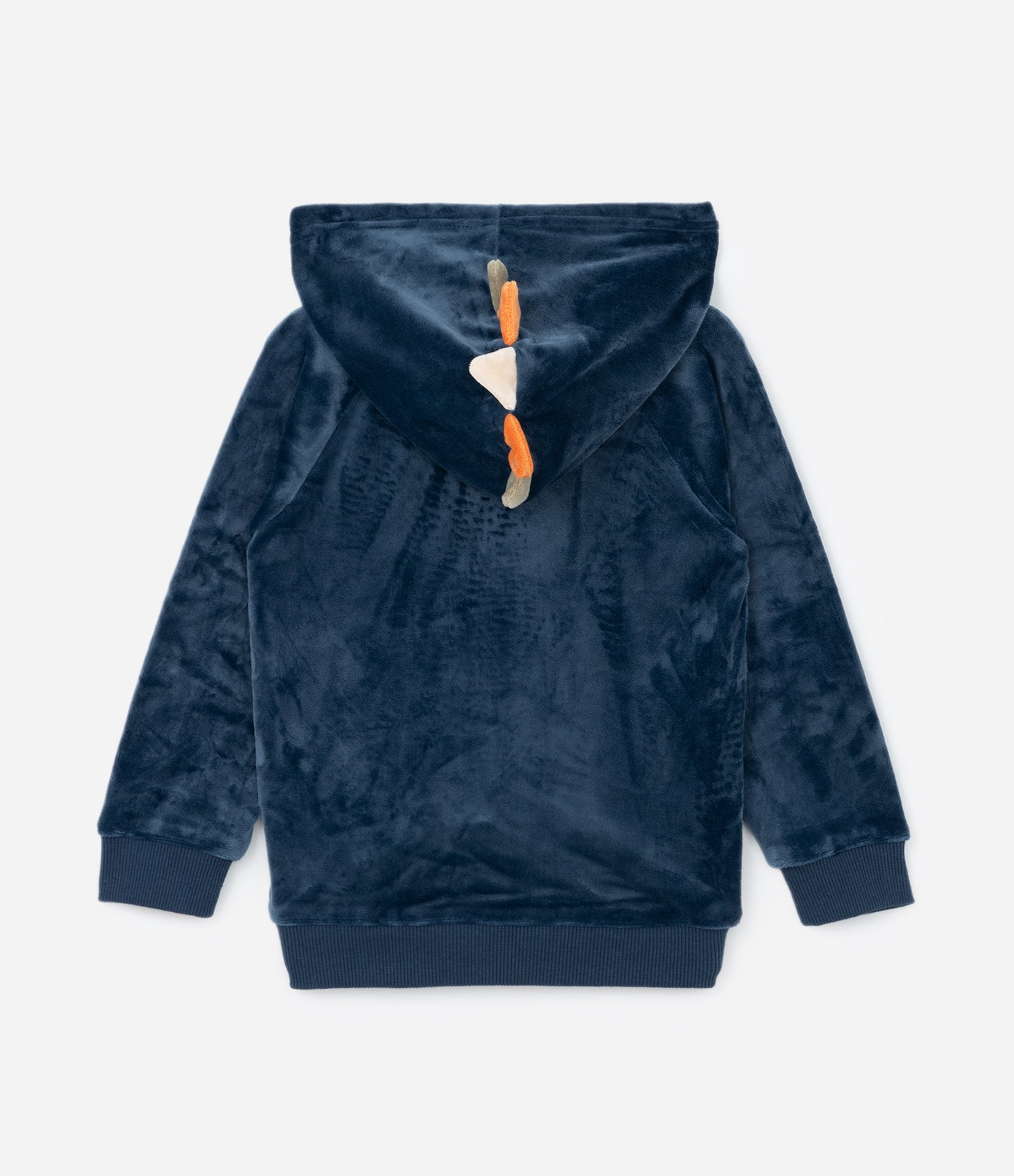 Conjunto Infantil em Plush com Capuz e Crista de Dino - Tam 1 a 4 Anos Azul 3