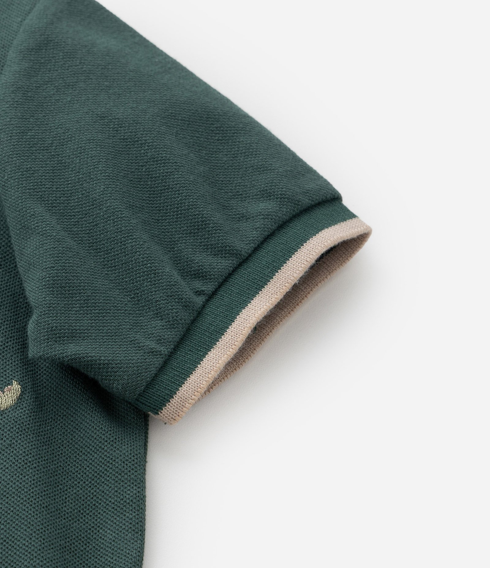 Conjunto Infantil com Polo Bordada e Bermuda em Sarja - 1 a 5/6 Anos Verde/Bege 6