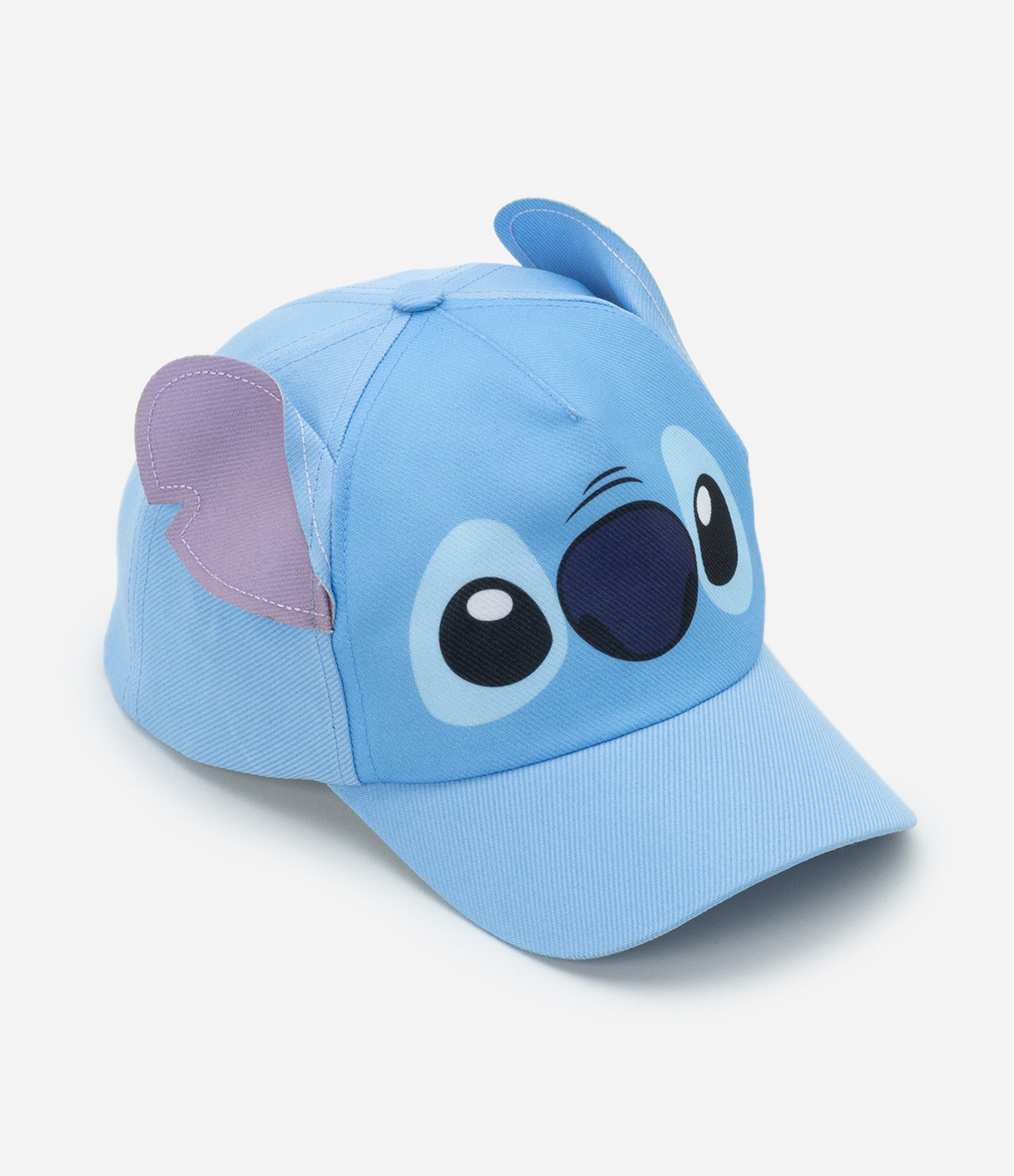 Boné Aba Curva Infantil com Estampa do Stitch e Orelhinhas - Tam U Azul 1