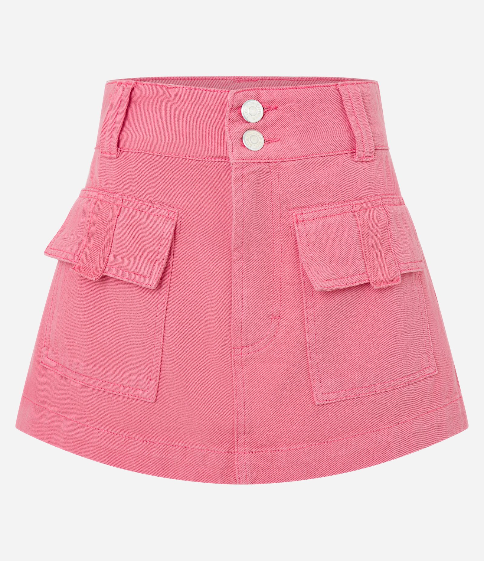 Short Saia em Sarja com Botões Duplos e Bolsos Cargo Rosa 5