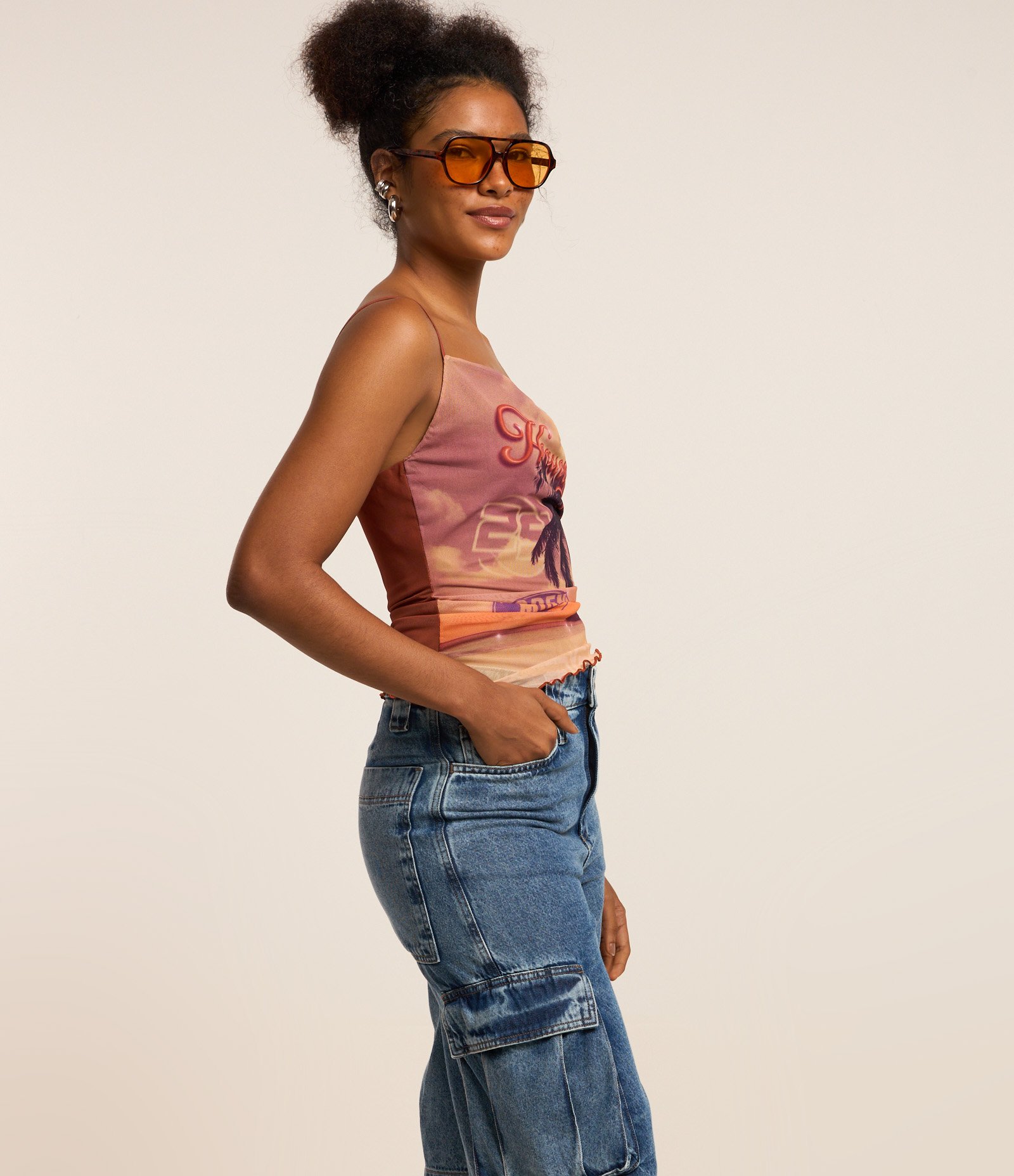 Bermuda Jorts em Jeans com Bolso Cargo Azul 2