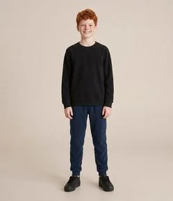 Calça Infantil Básica em Fleece - Tam 5 a 14 anos