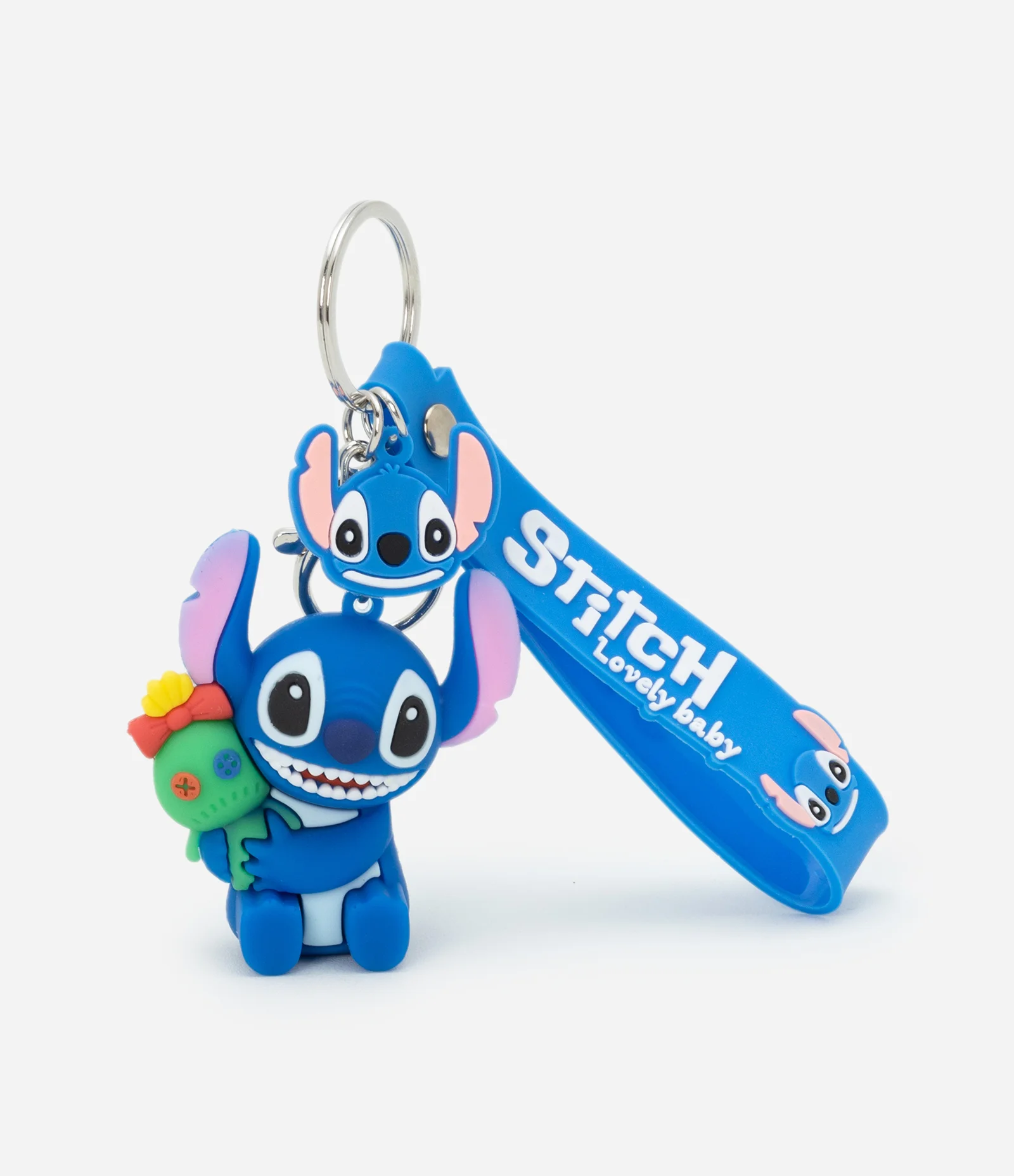 Chaveiro Infantil com Estampa Xepa e Stitch Azul 1