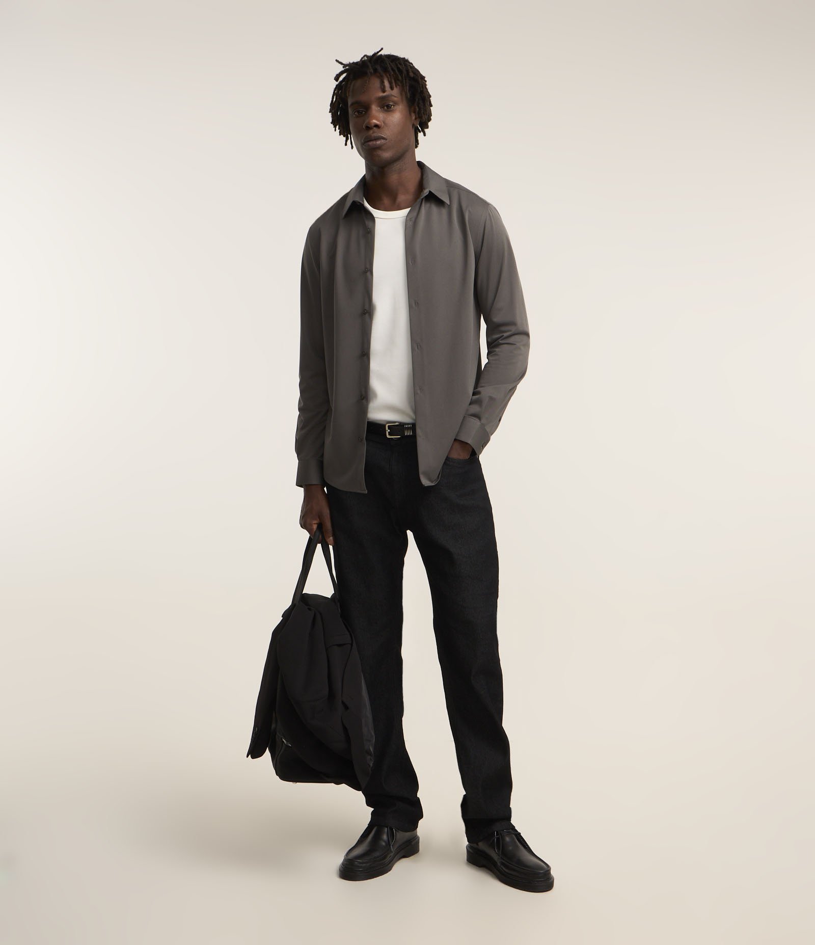 Camisa Regular em Tecnologia Dry Maquinetada Cinza 2