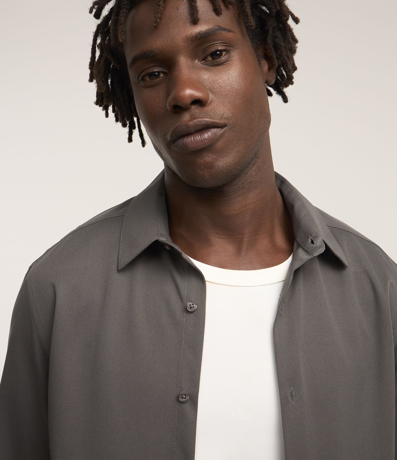 Camisa Regular em Tecnologia Dry Maquinetada Cinza 3