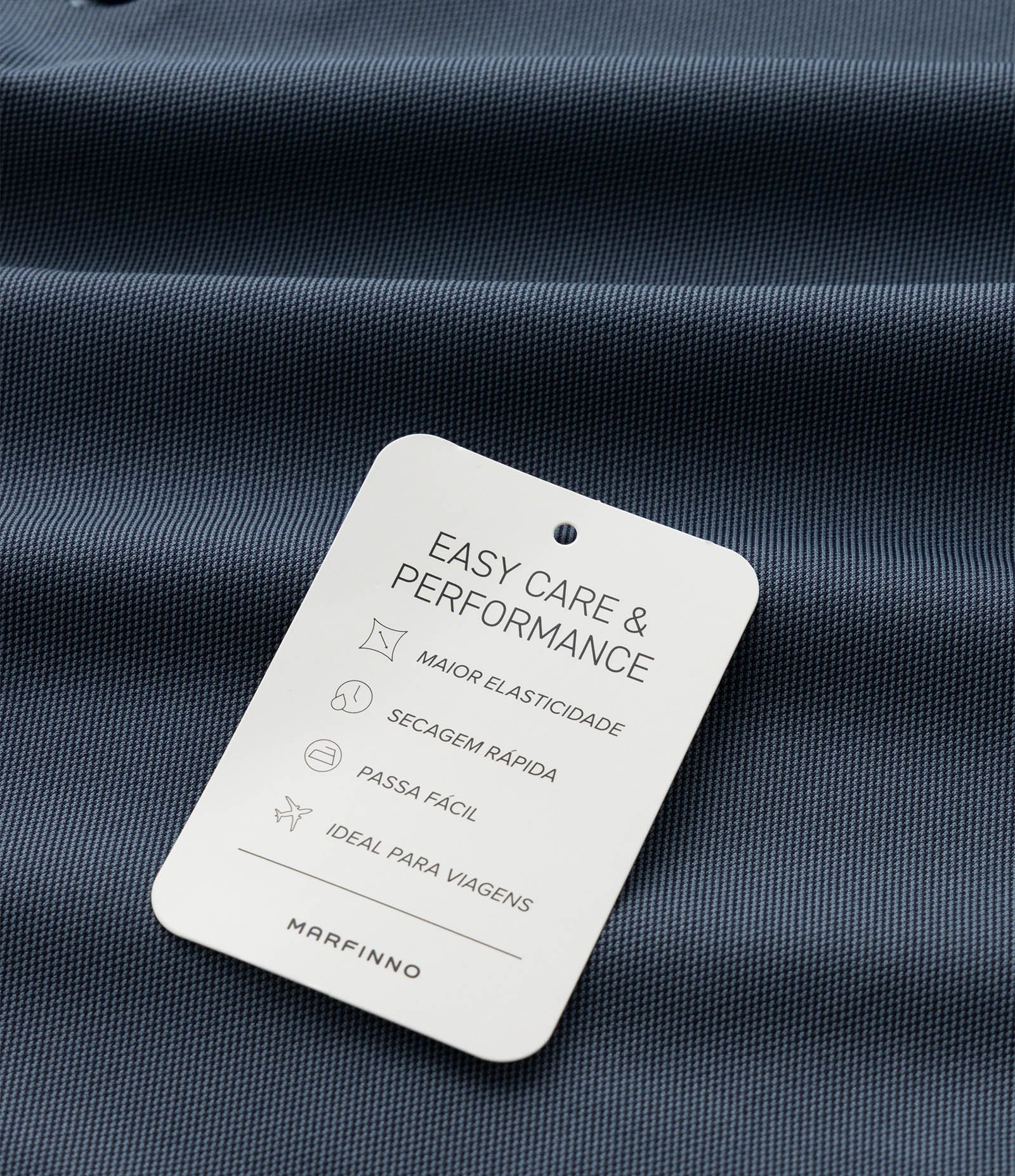 Camisa Regular em Tecnologia Dry Maquinetada Azul 8