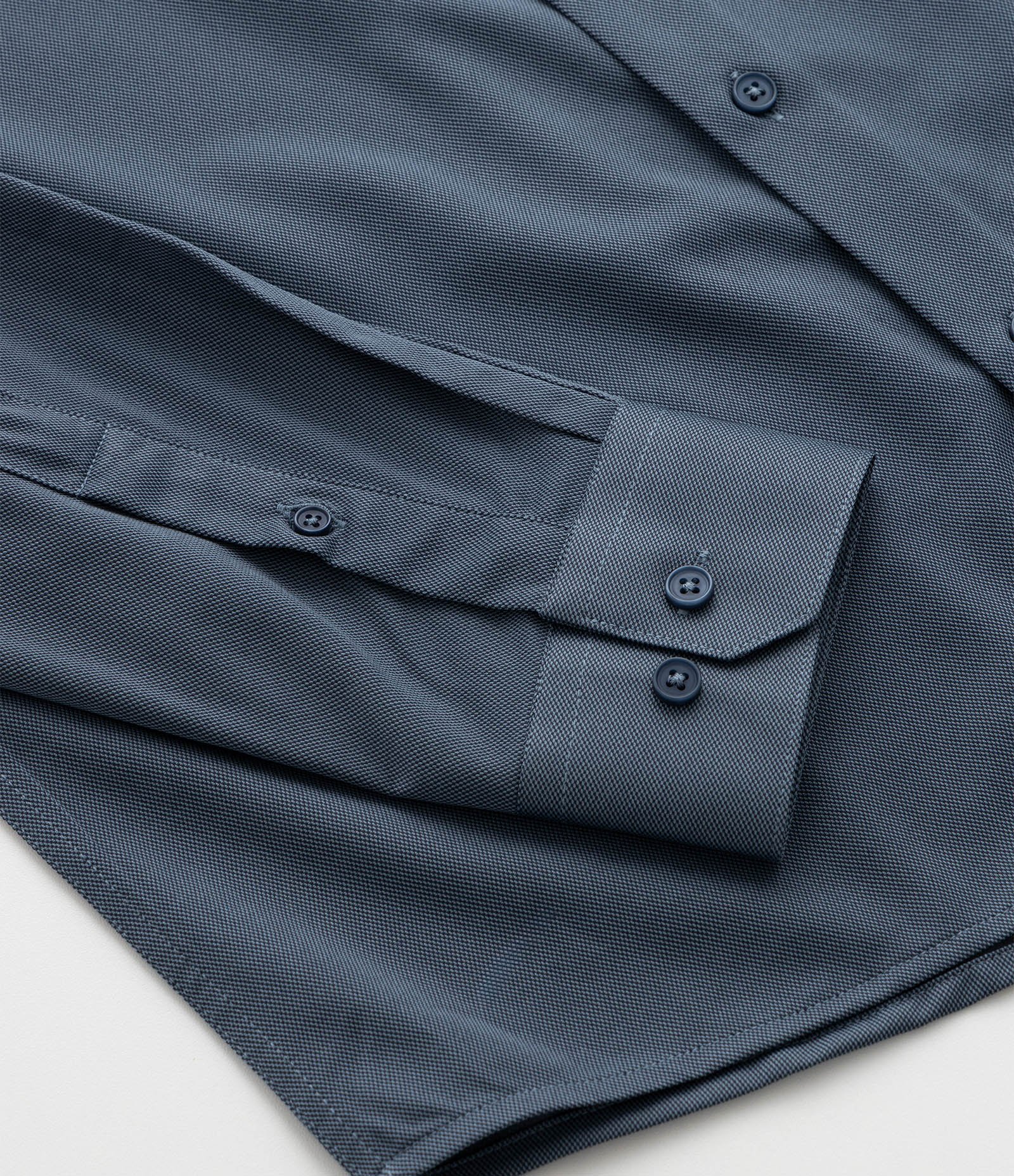 Camisa Regular em Tecnologia Dry Maquinetada Azul 9