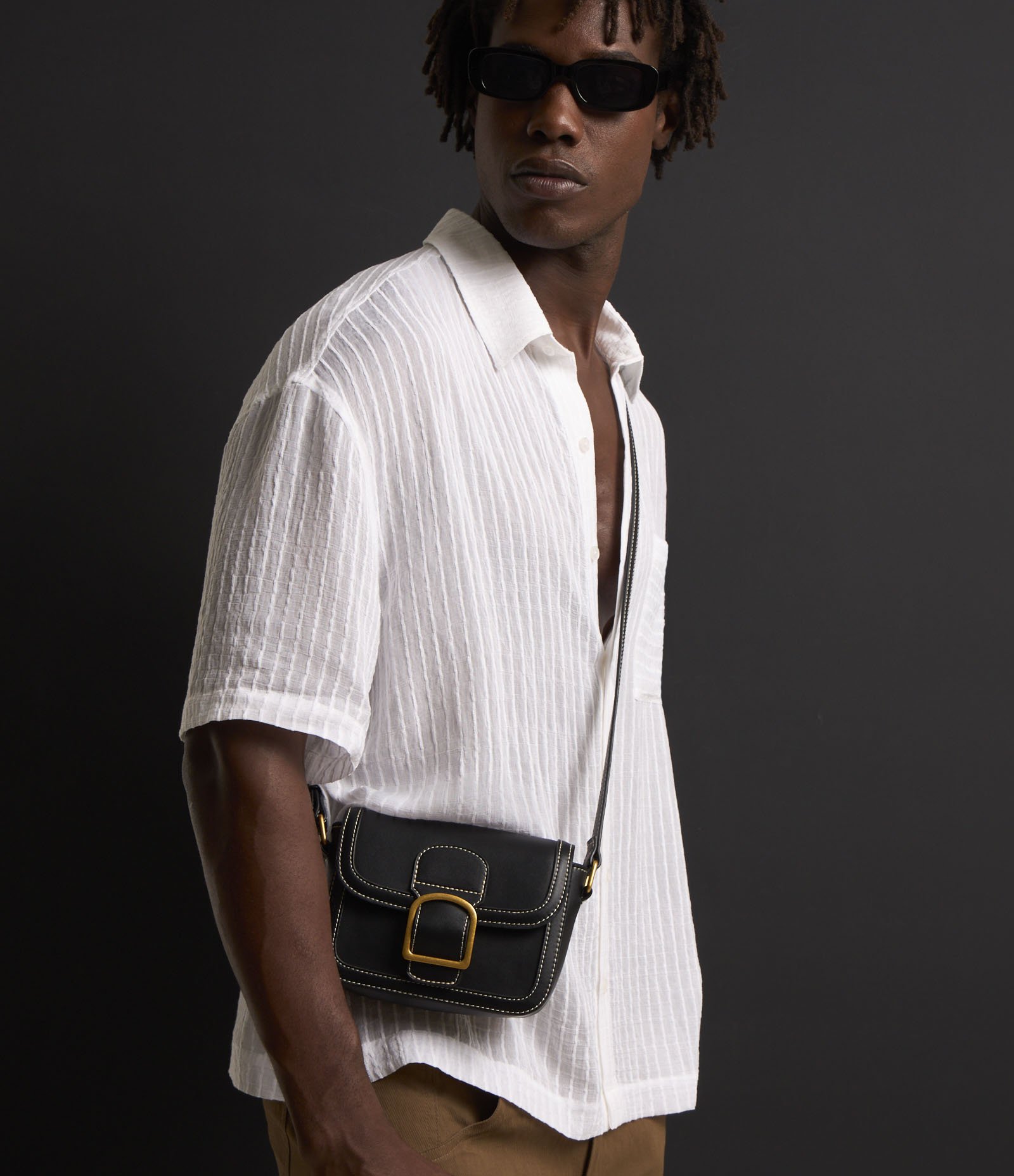 Camisa em Viscose Listrada com Textura e Transparência Branco 6