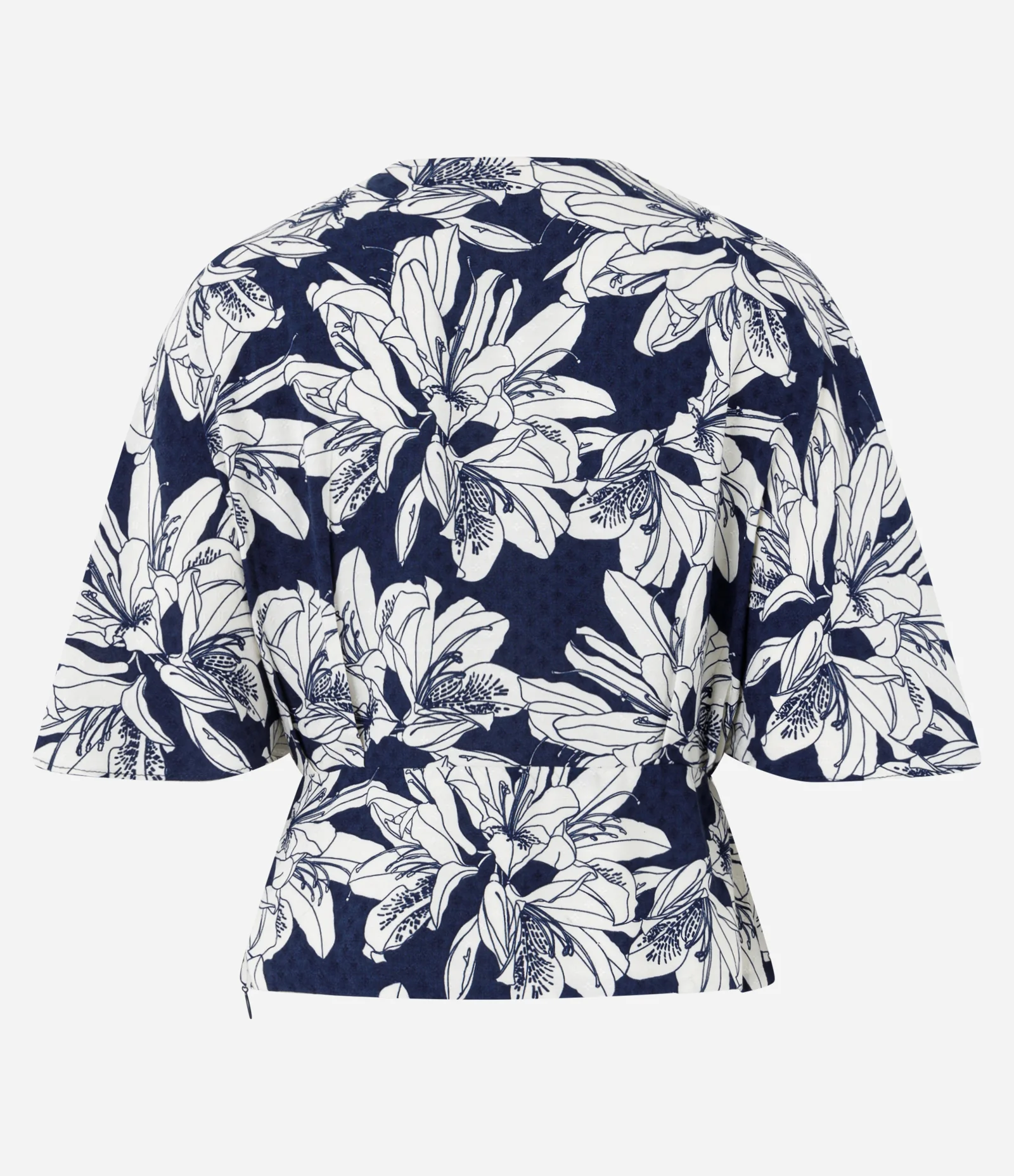 Blusa em Viscose com Devote Transpassado e Estampa Floral Azul 2
