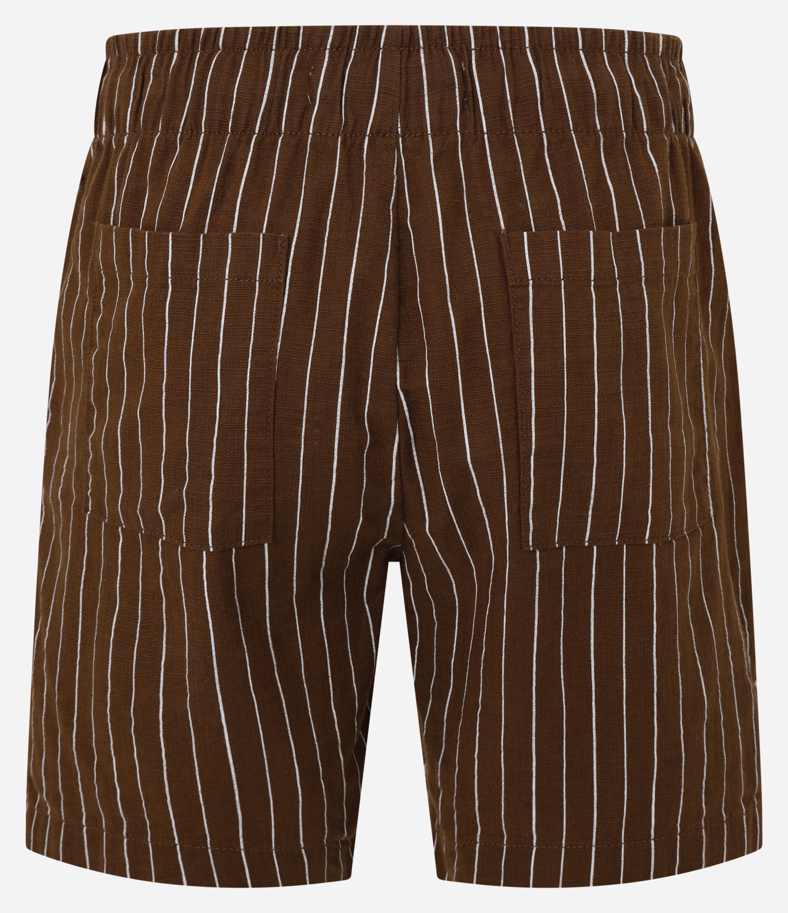 Bermuda em Algodão com Cós Elástico e Estampa Listrada Marrom 7
