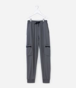 Calça Infantil com Recortes e Bolsos Cargo - Tam 5 a 14 Anos