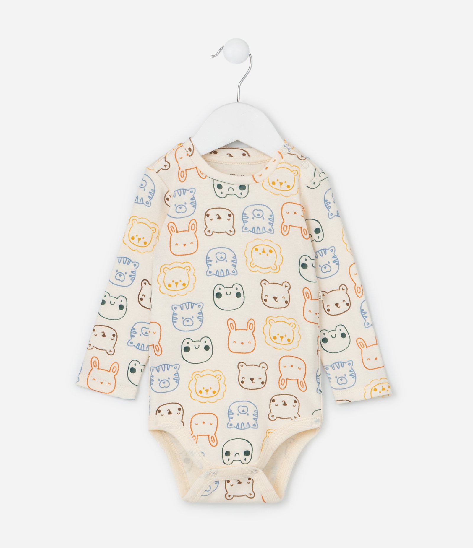 Conjunto Body e Calça em Suedine Estampa Bichinhos - Tam RN a 18 meses Off White/Verde 2