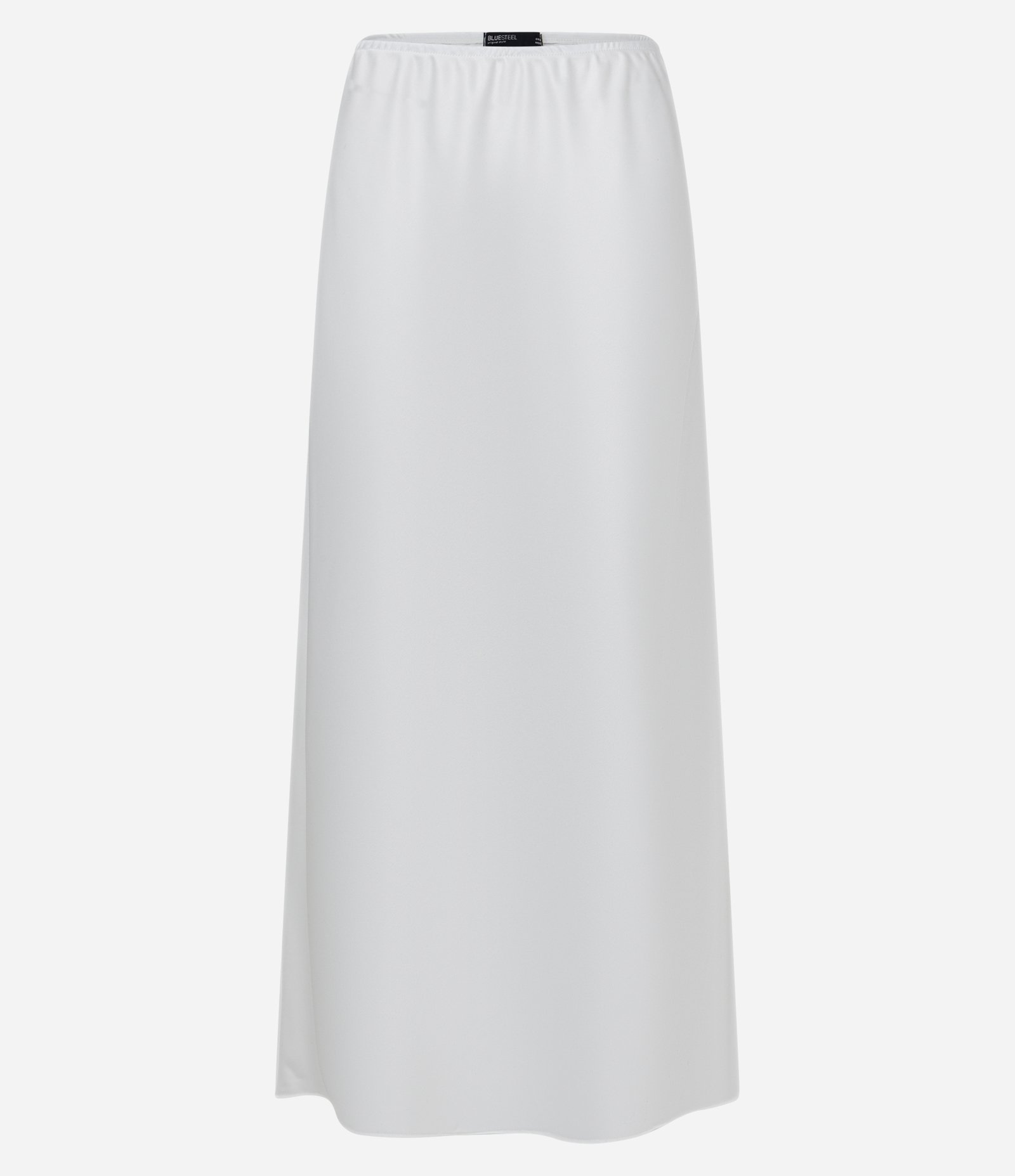 Saia New Midi Acetinada com Cós Elástico Branco 5