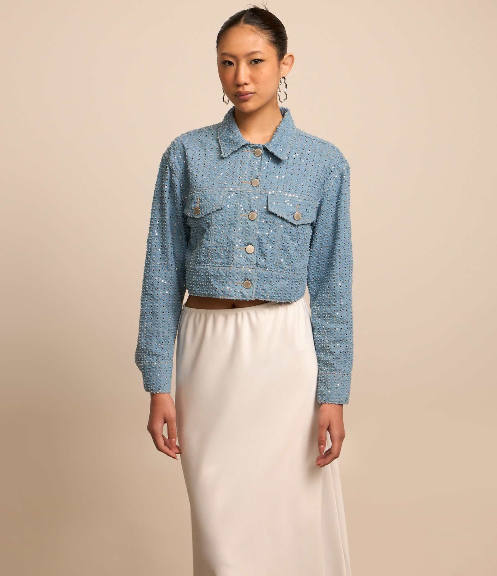 Saia New Midi Acetinada com Cós Elástico Branco 2