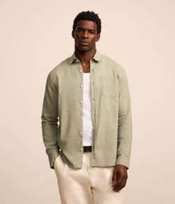 Camisa Regular em Voil com Textura Flamê