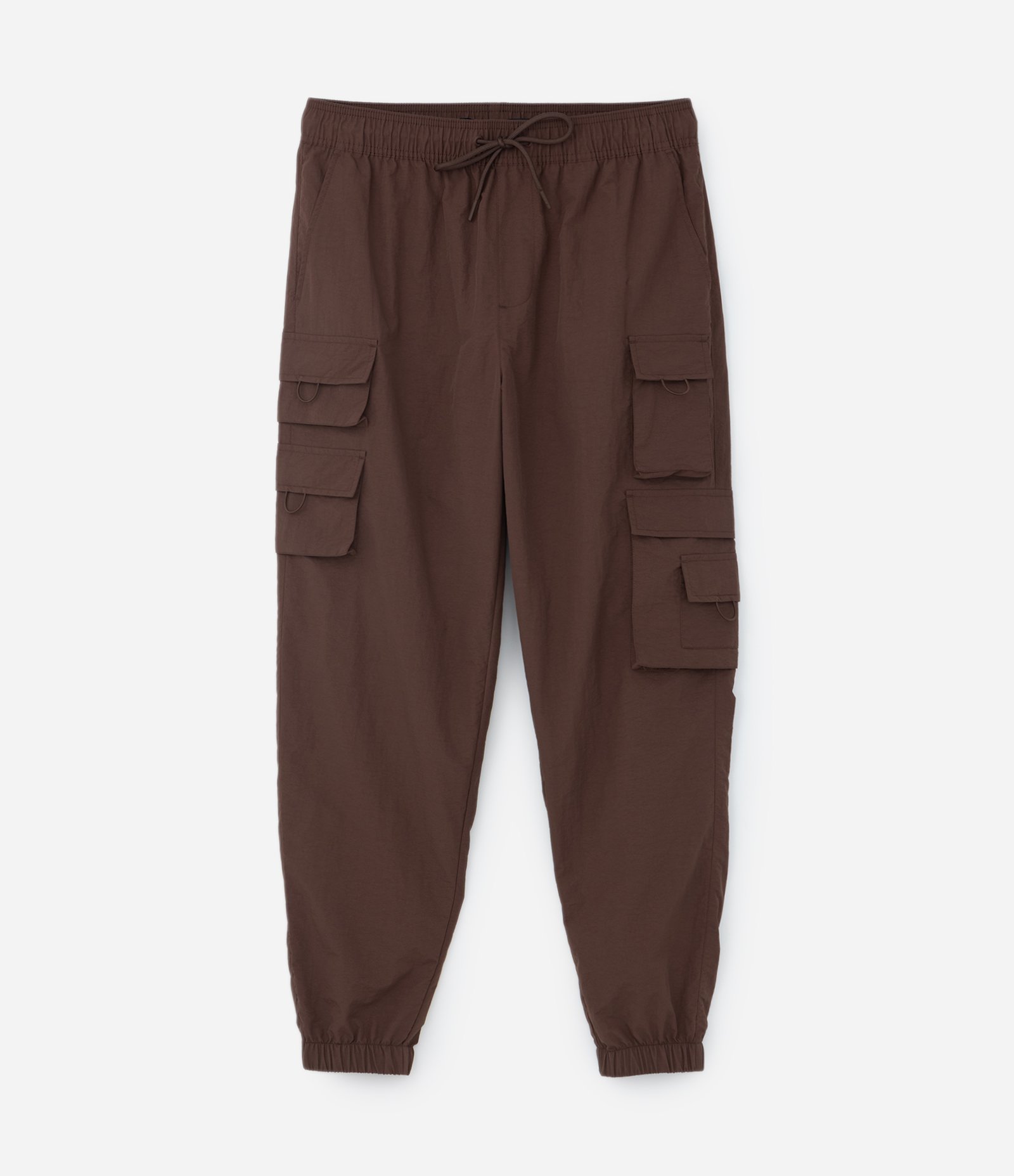 Calça Jogger em Poliamida com Bolsos Laterais Marrom 5