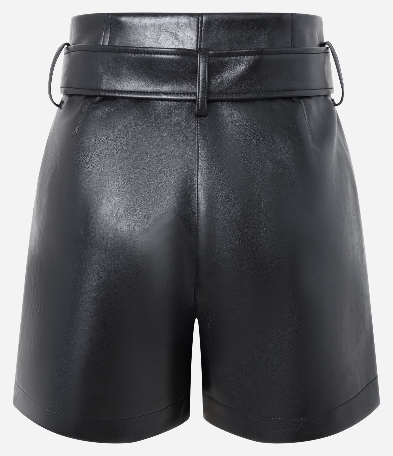 Short em Material Sintético com Cinto e Fivela em Metal Preto 7