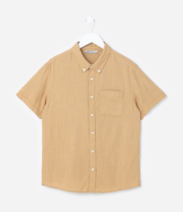 Camisa Infantil Mesclada com Bolsinho - Tam 5 a 14 Anos