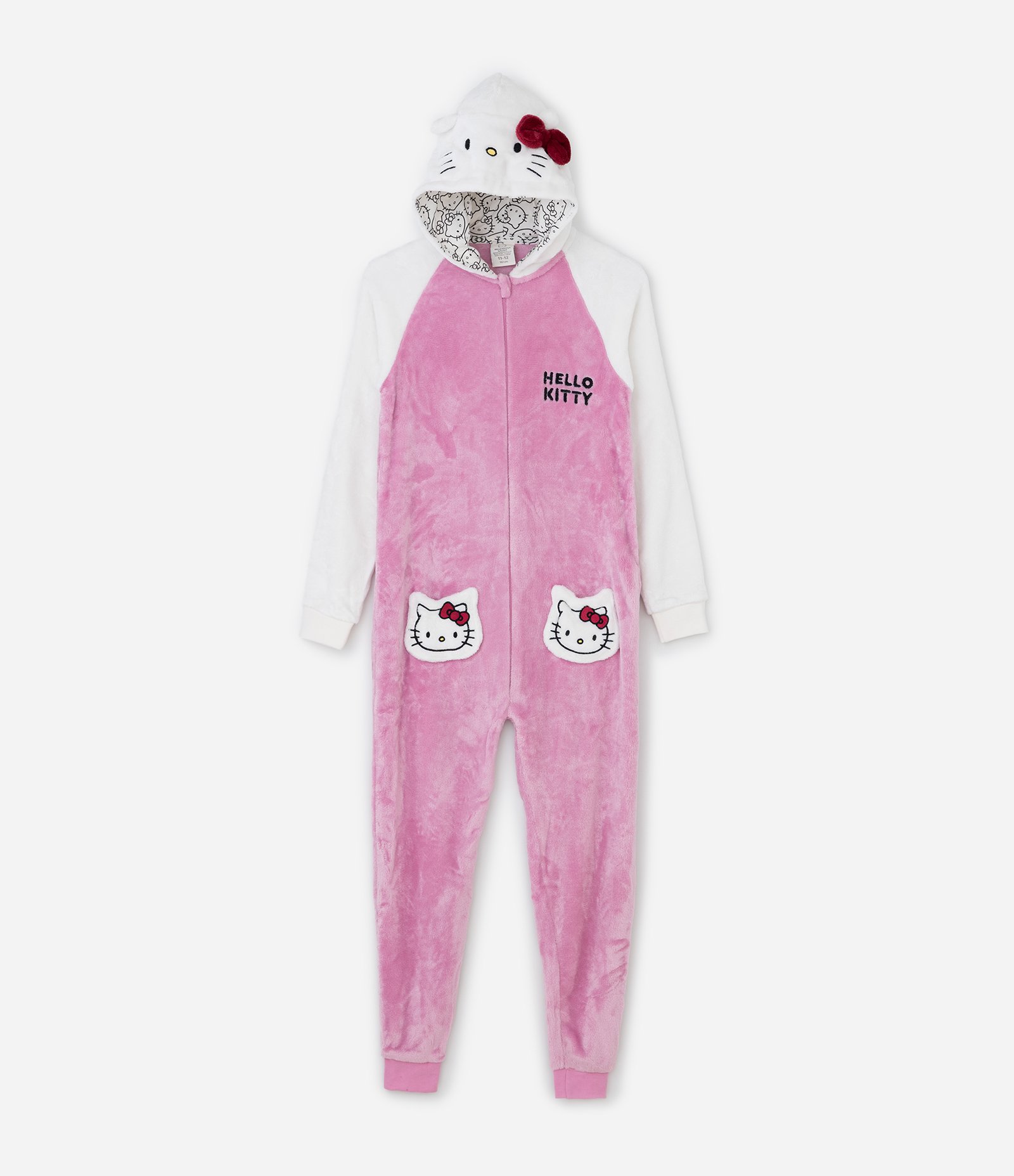 Pijama Jumper Infantil em Fleece com Bordado Hello Kitty - Tam 4 a 14 Anos Rosa 2
