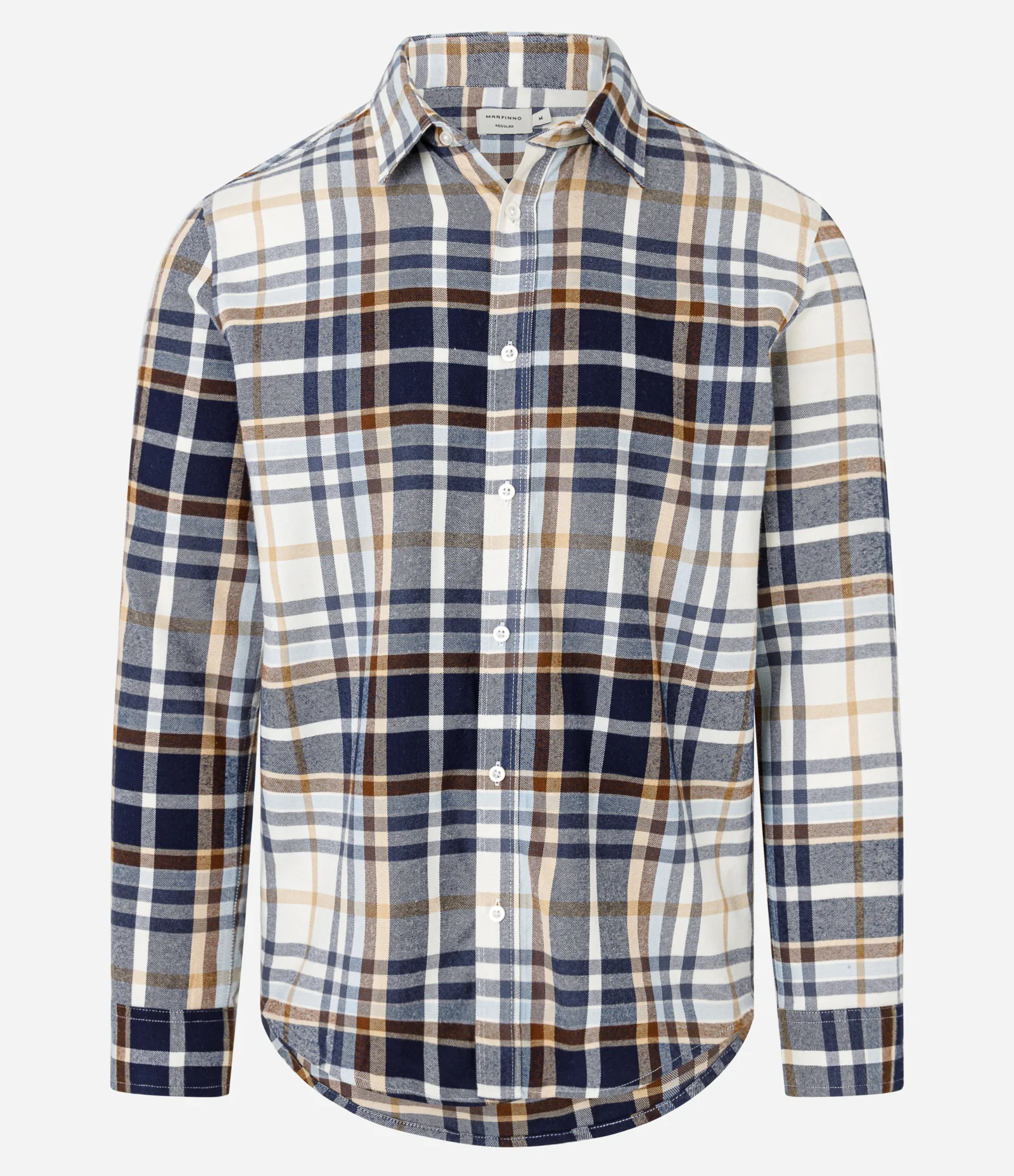 Camisa em Flanela com Estampa Xadrez Cinza/Amarelo/Marrom 1