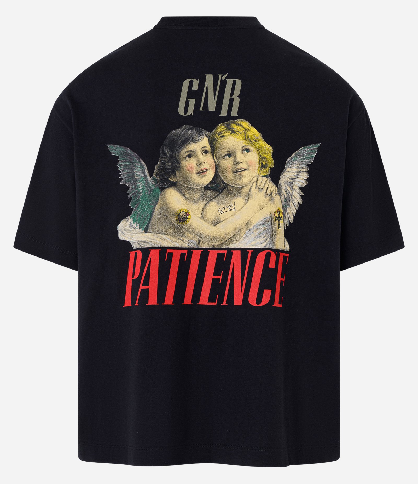 Camiseta Boxy em Algodão com Estampa Guns and Roses Preto 6