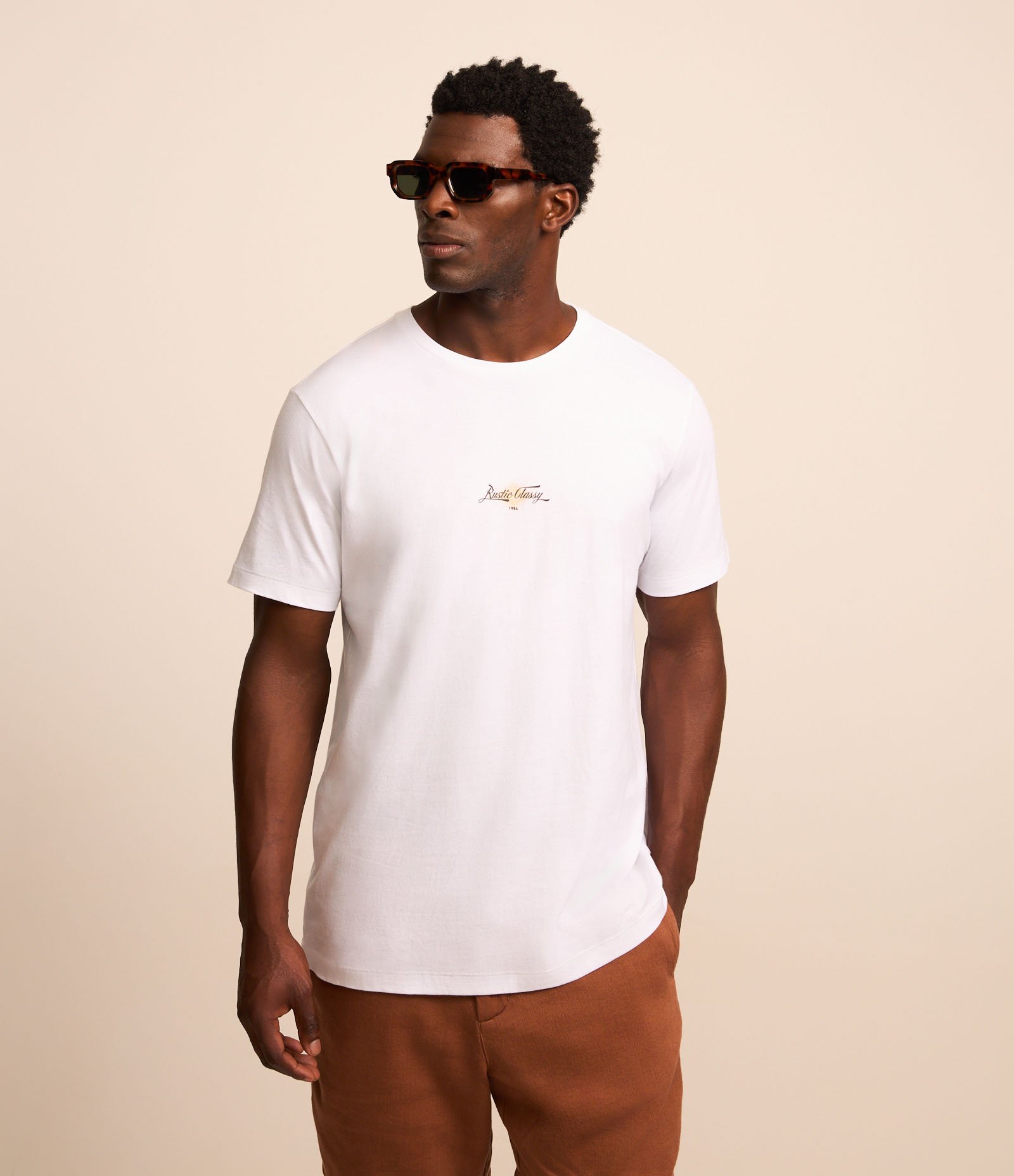 Camiseta em Algodão com Estampa Lettering Rustic Classy Branco 1