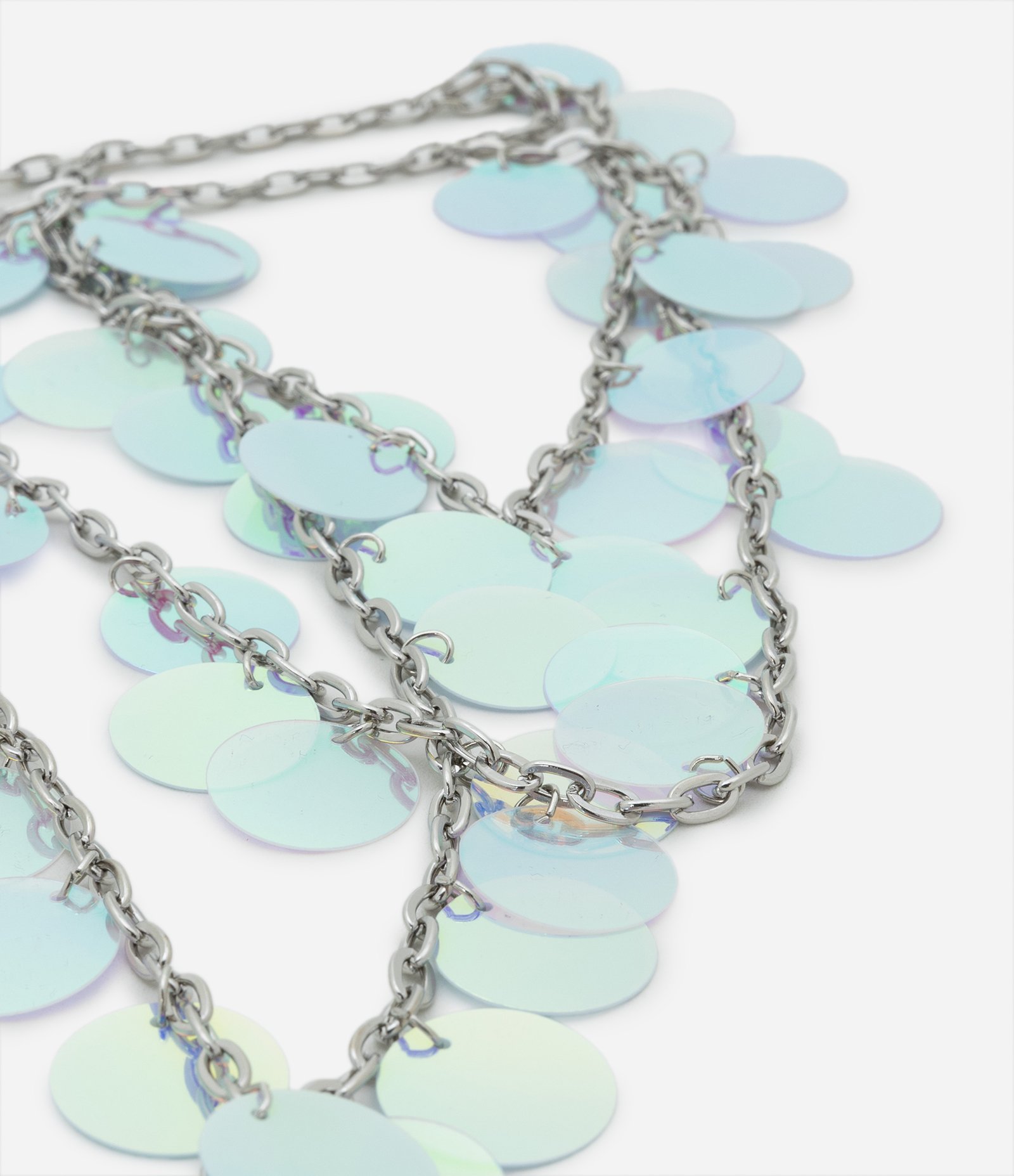Body Chain Corrente Cintura com Paetês Holográficos Azul 3