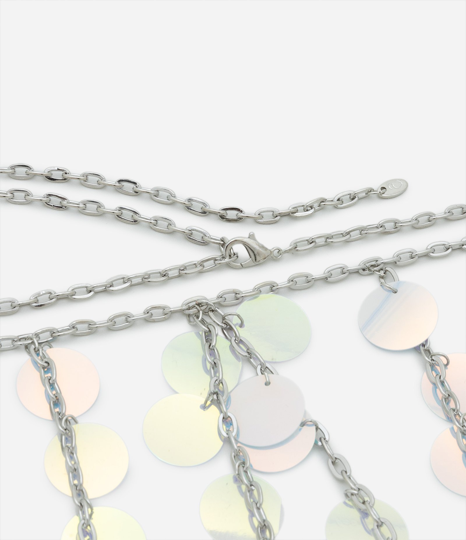 Body Chain Corrente Cintura com Paetês Holográficos Azul 4