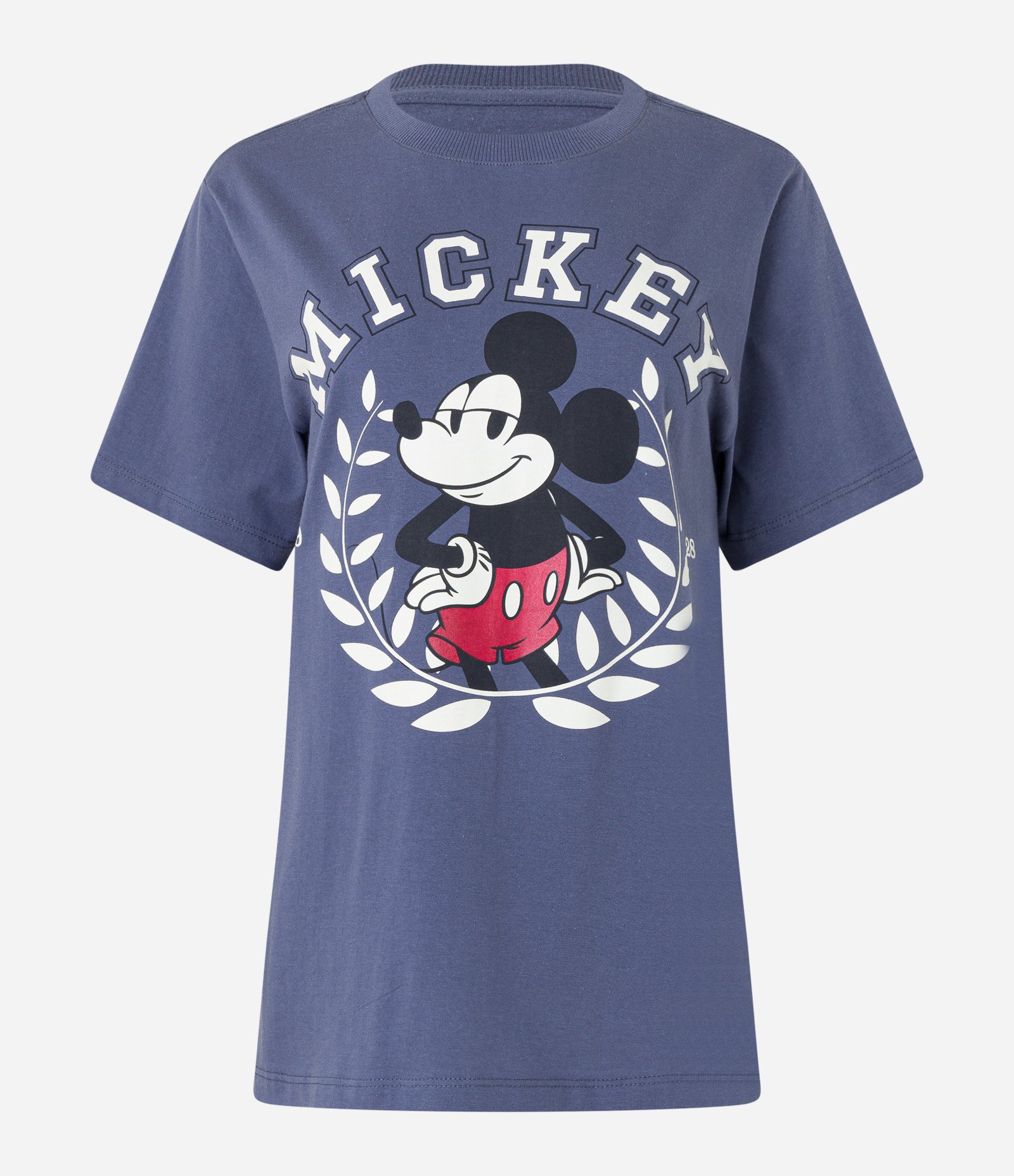 Camiseta Alongada em Algodão com Estampa Mickey Azul 4