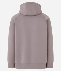 Blusão em Moletom com Estampa Lettering e Capuz