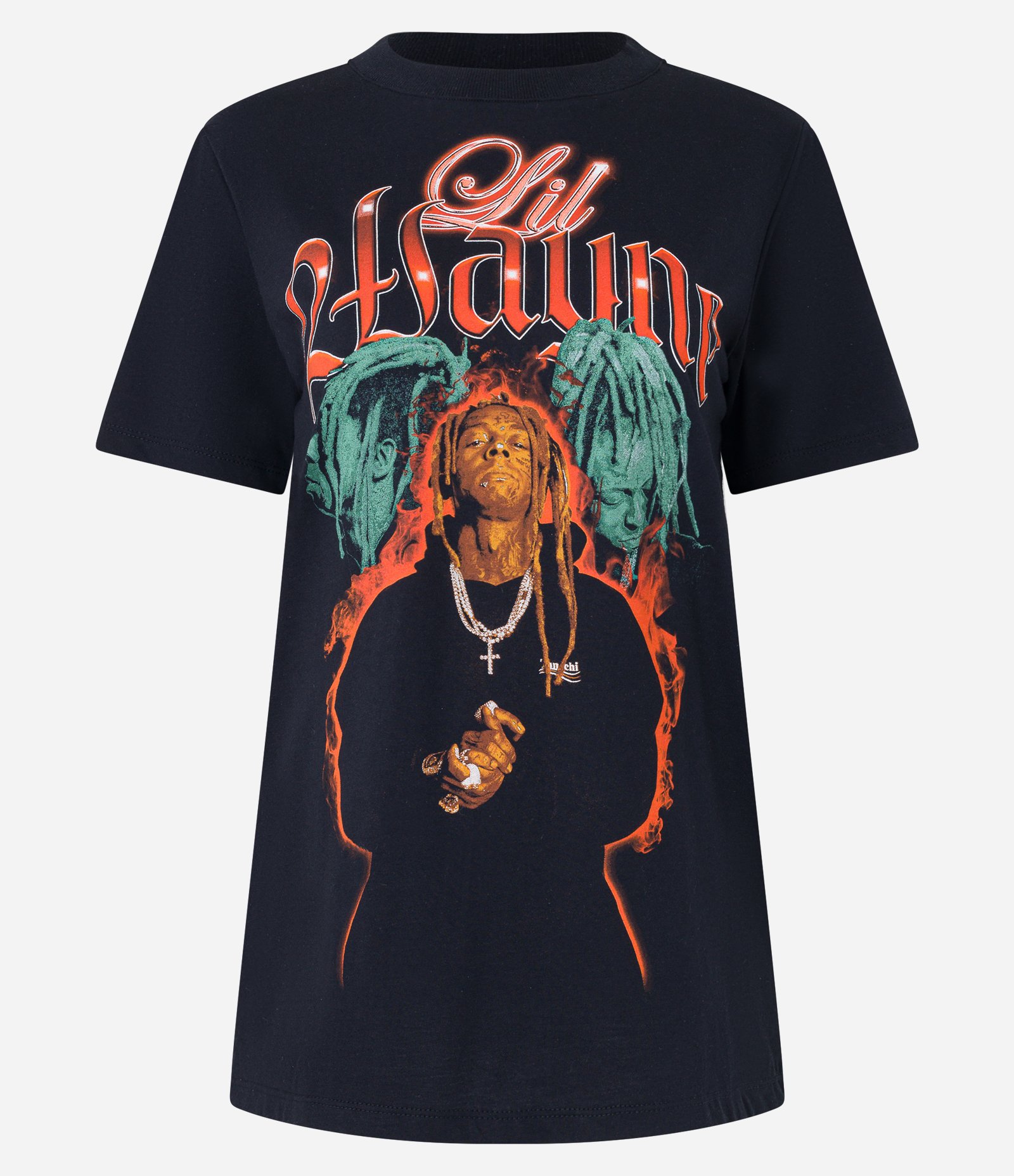 Camiseta Alongada em Algodão com Estampa Lil Wayne Preto 4