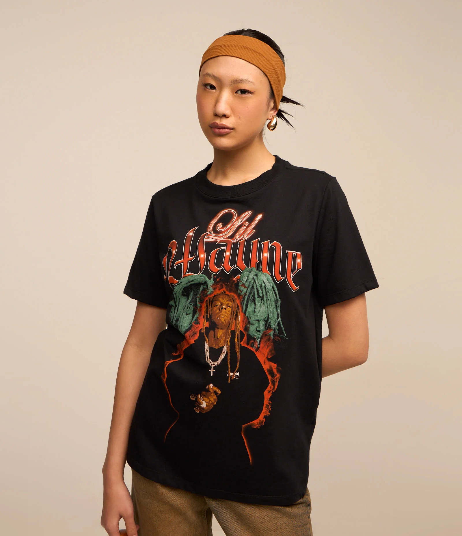 Camiseta Alongada em Algodão com Estampa Lil Wayne Preto 1