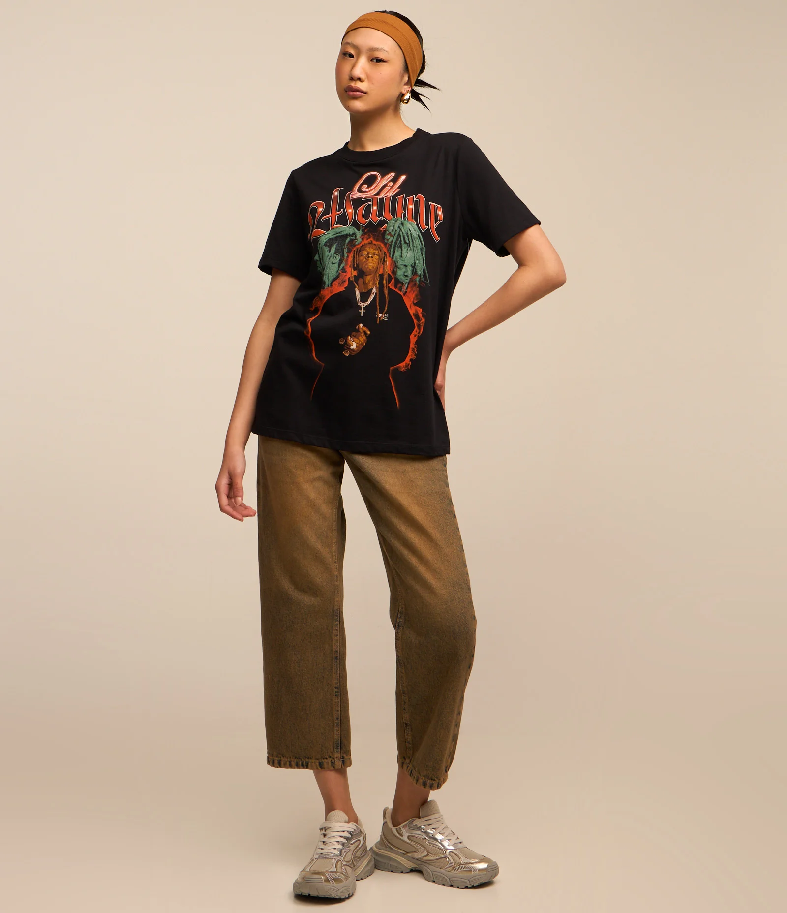 Camiseta Alongada em Algodão com Estampa Lil Wayne Preto 2