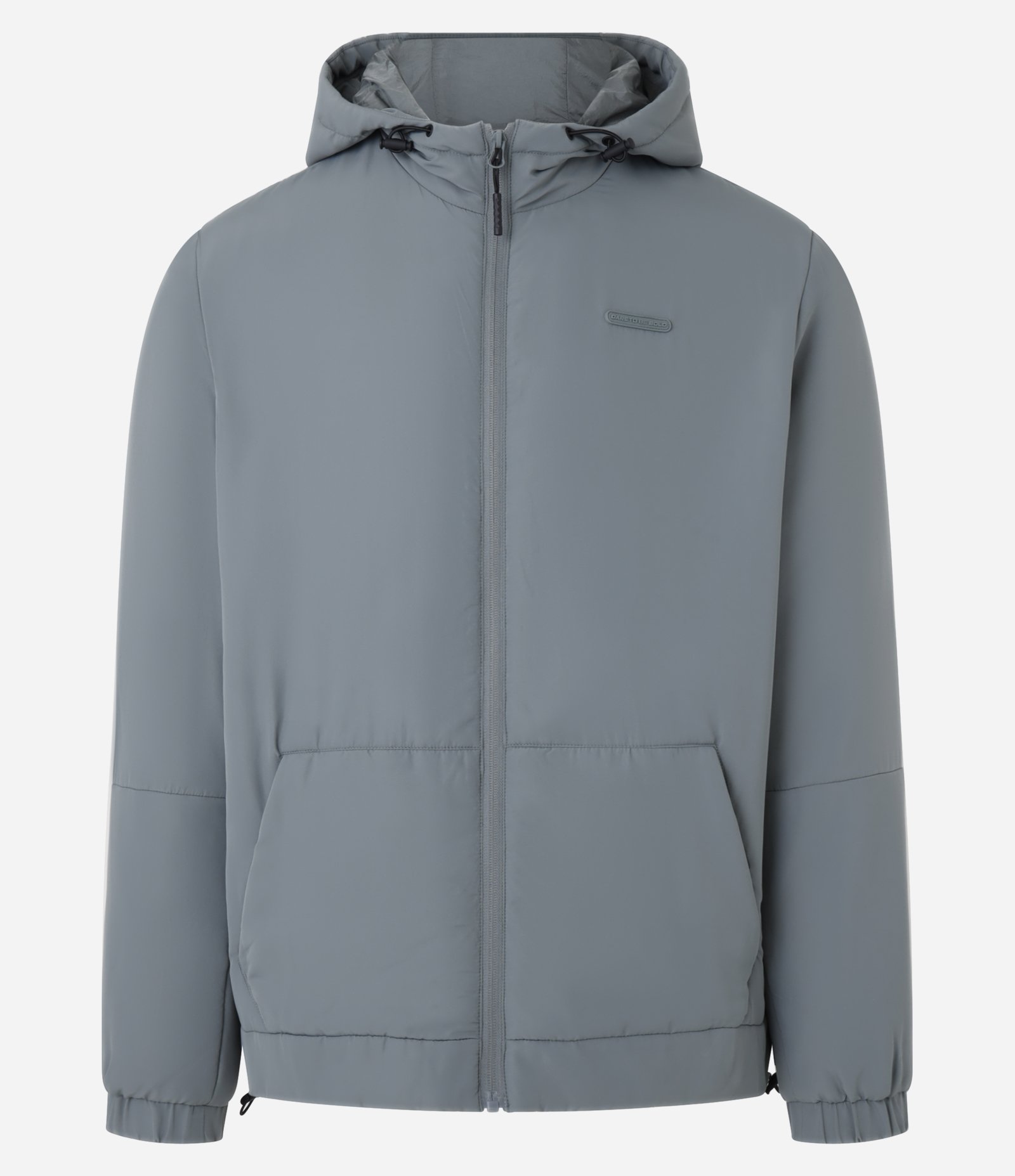 Jaqueta Esportiva com Capuz e Regulador Cinza 8