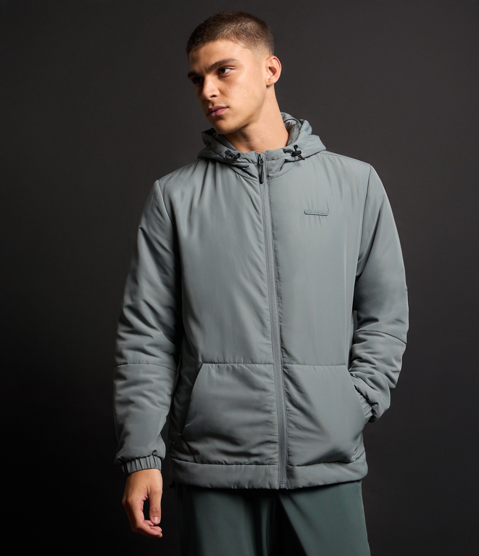 Jaqueta Esportiva com Capuz e Regulador Cinza 3