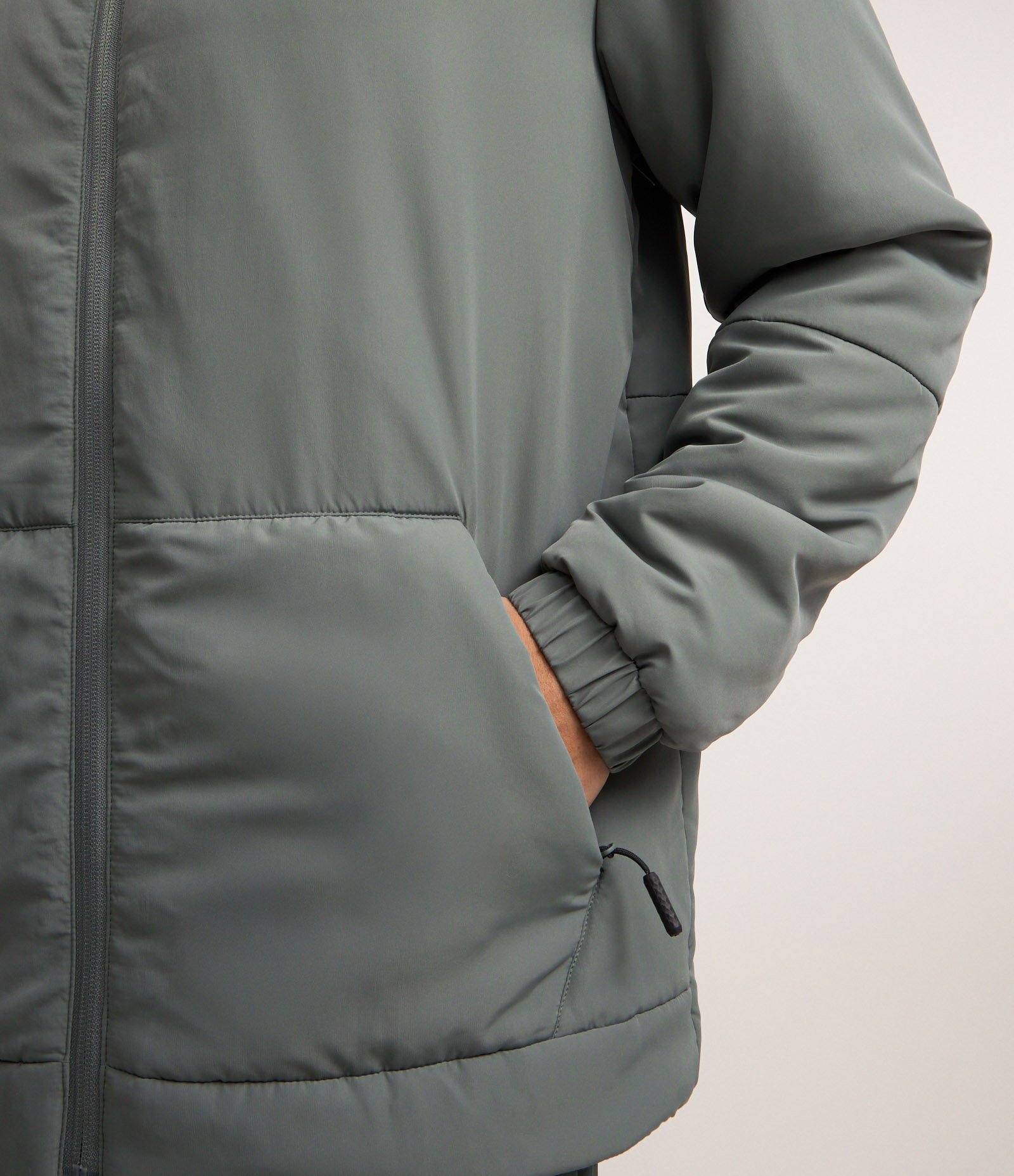 Jaqueta Esportiva com Capuz e Regulador Cinza 4