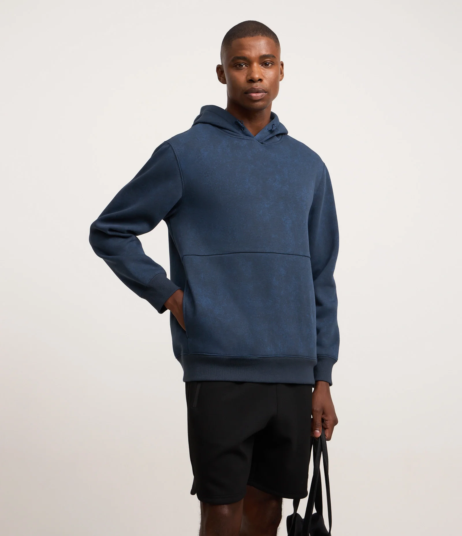 Blusão Tech Fleece Duplo com Estampa Abstrata Azul 1