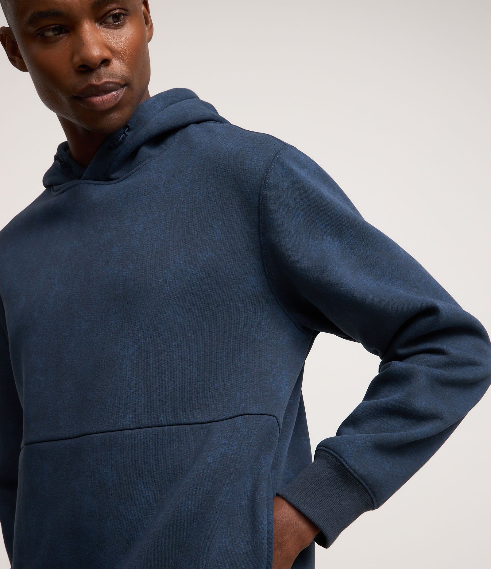 Blusão Tech Fleece Duplo com Estampa Abstrata Azul 4