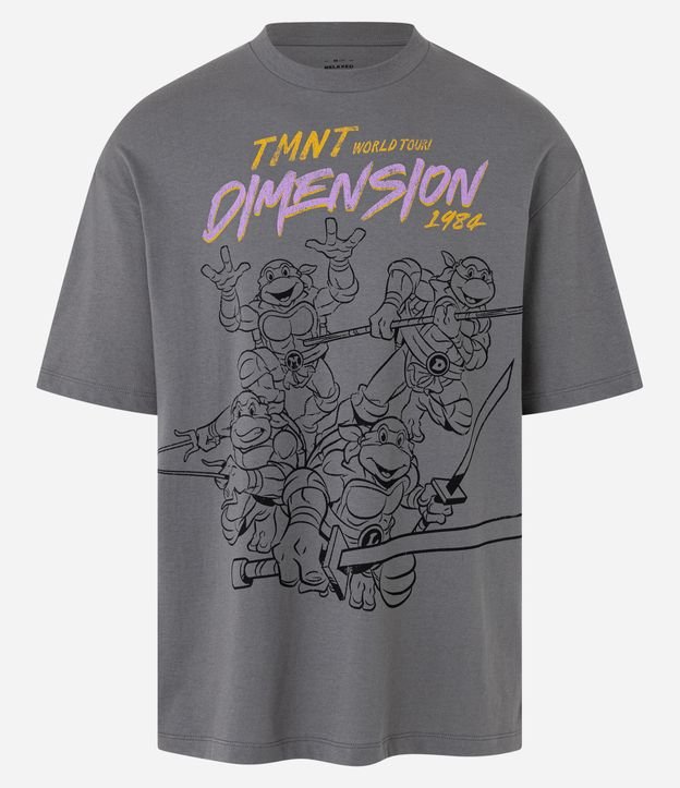 Camiseta Relaxed em Algodão com Estampa das Tartarugas Ninjas