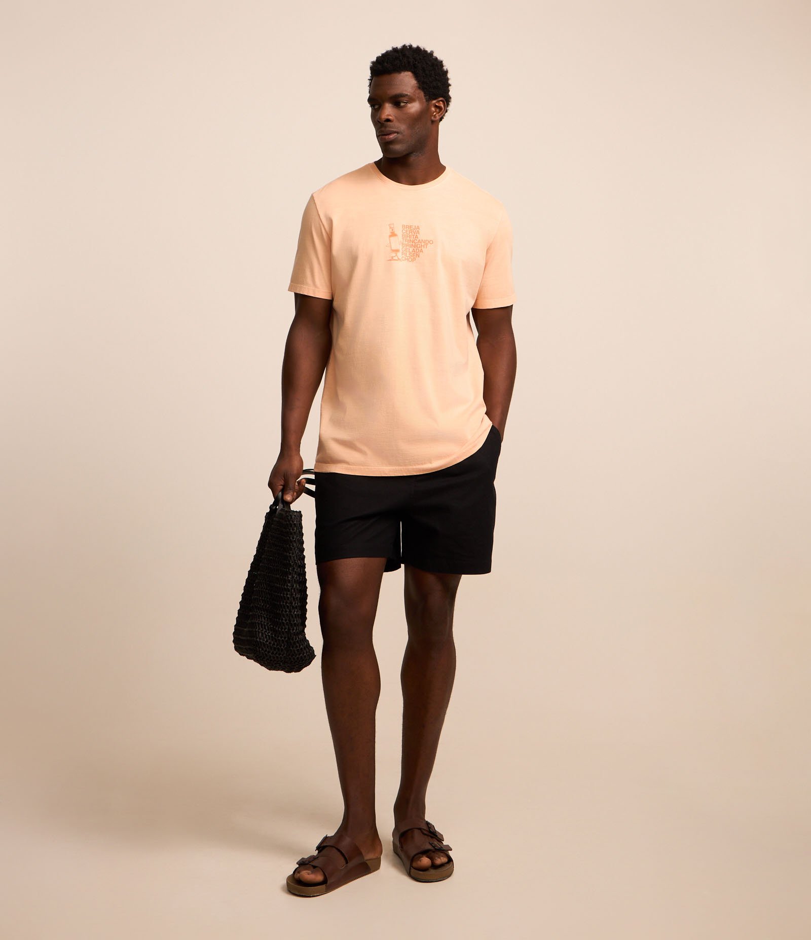 Camiseta Comfort em Algodão com Estampa de Cerveja Laranja 2