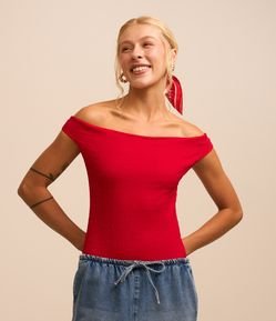 Body Texturizado com Decote Canoa