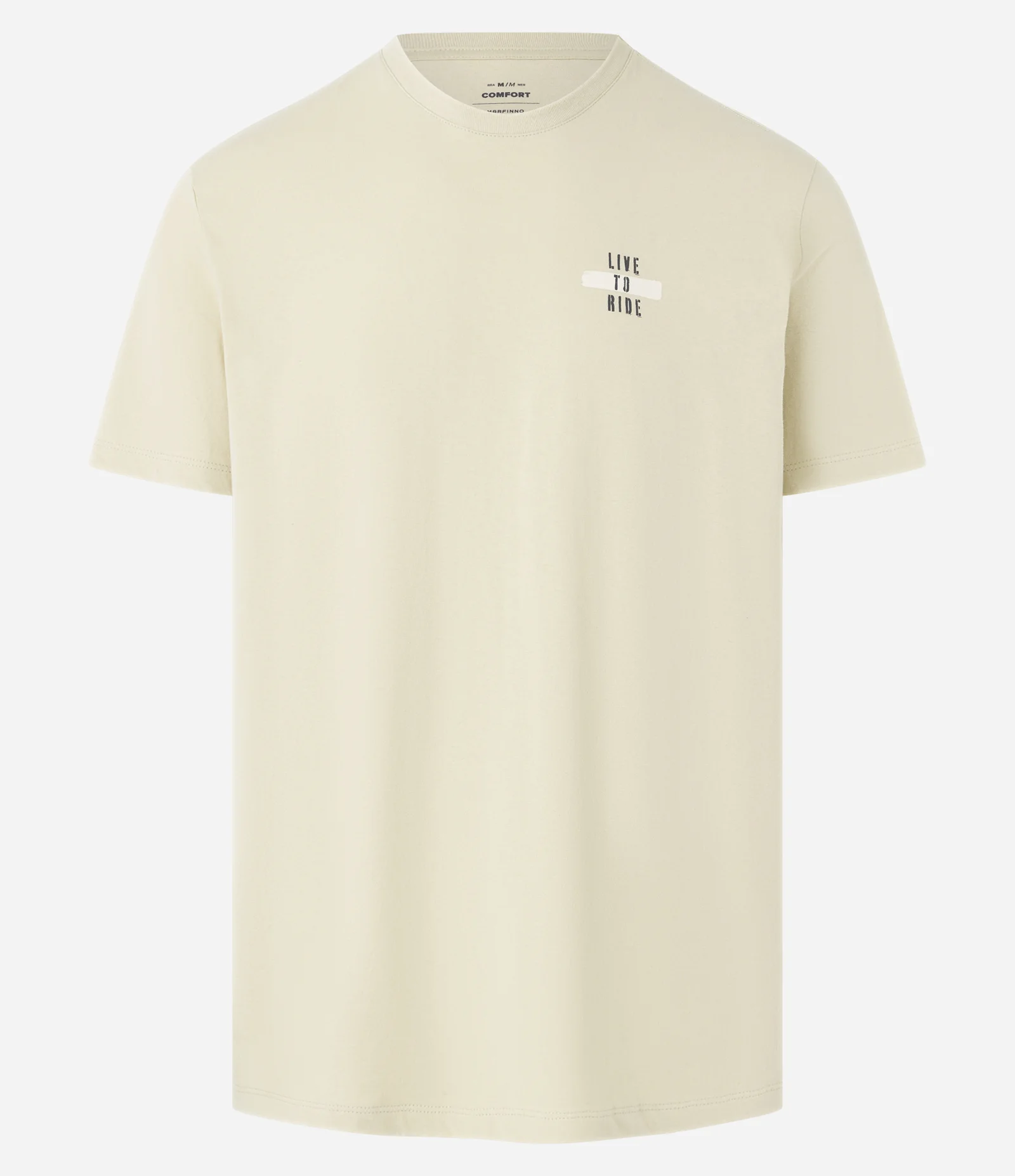 Camiseta Comfort em Algodão com Estampa Lettering Bege 1