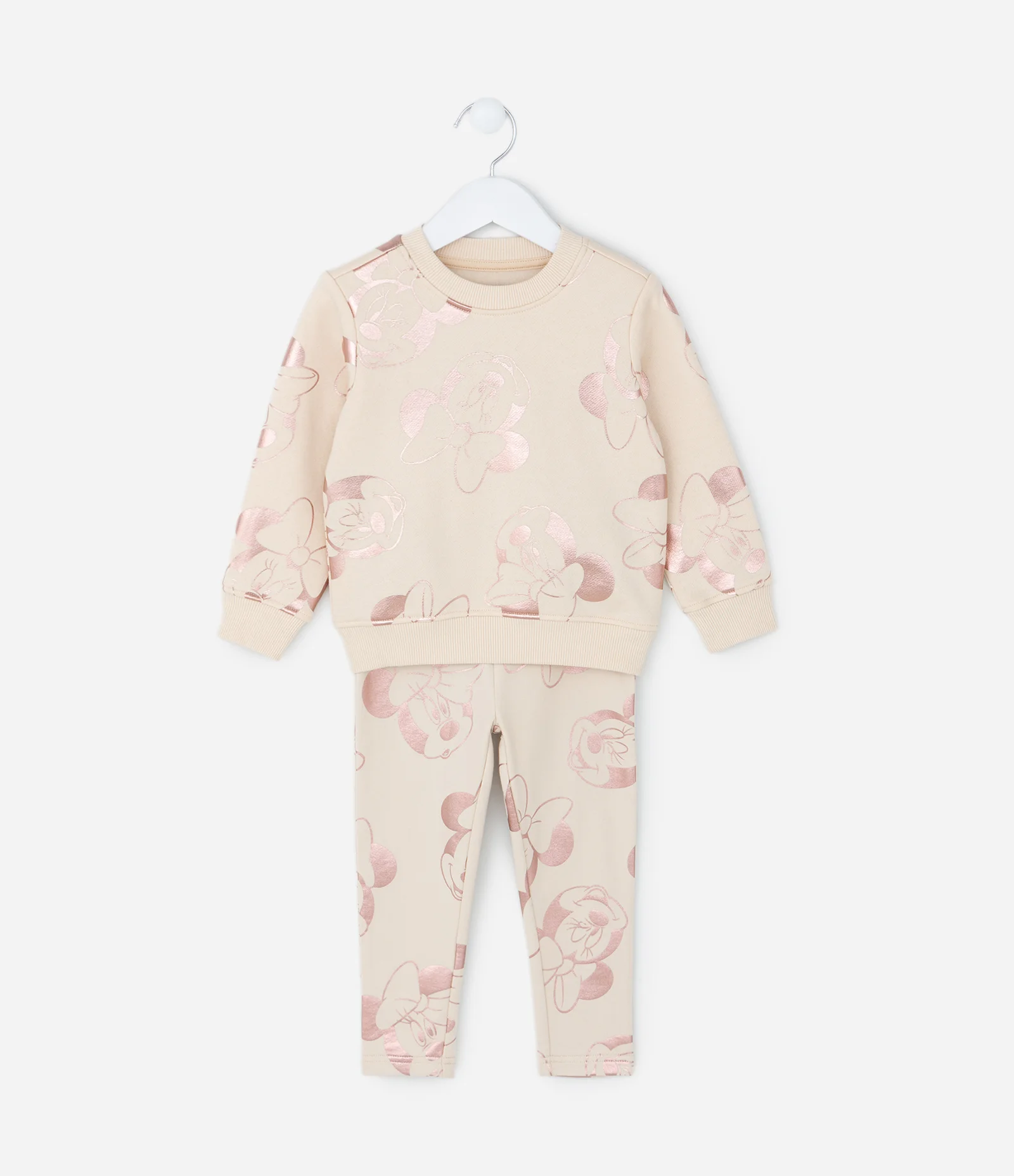 Conjunto Infantil com Estampa Minnie – Tam 1 a 5 Anos Bege 2
