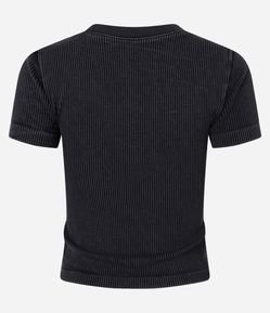 Blusa Curta Sem Manga Seamless com Efeito Lavado