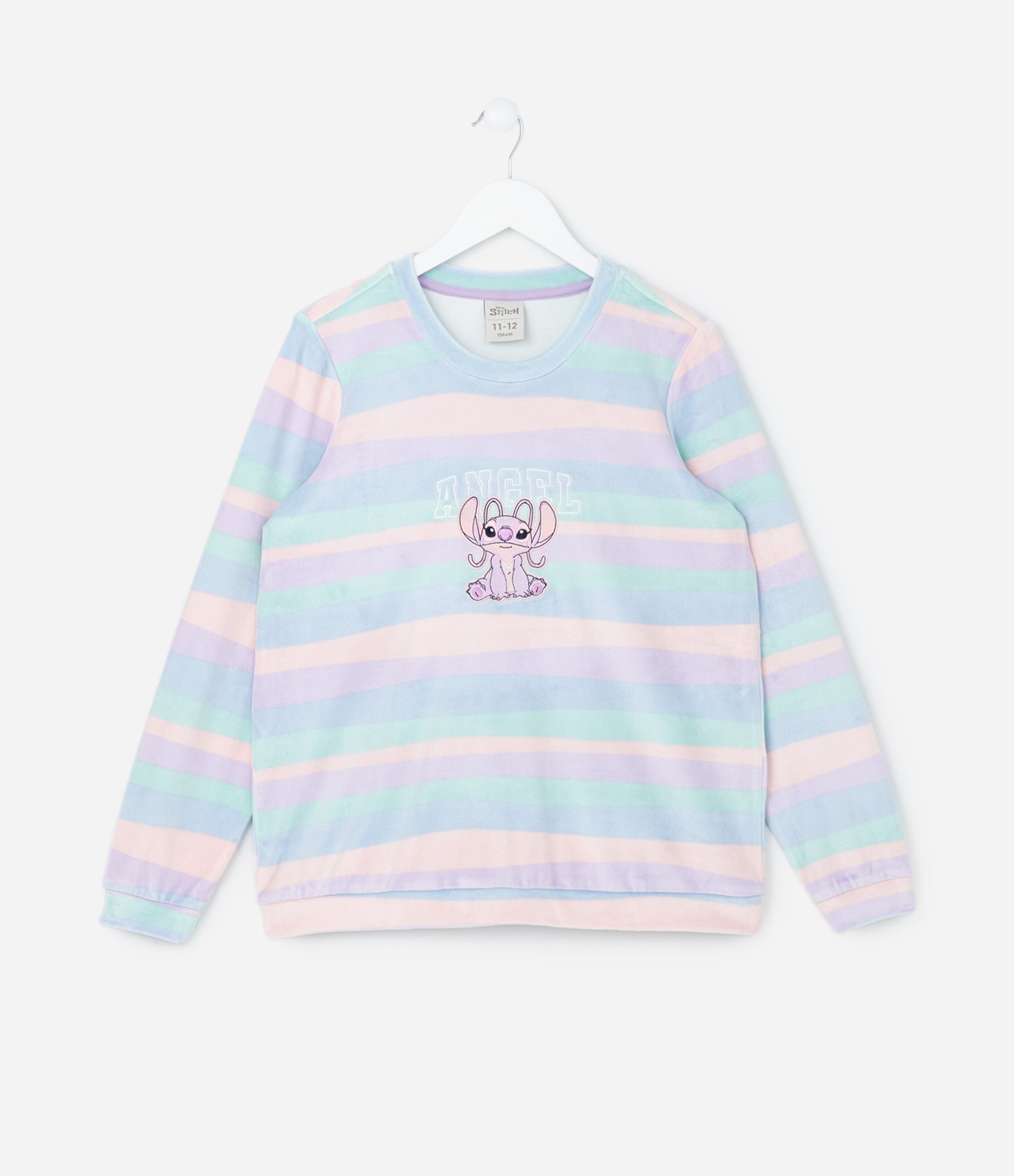 Pijama Longo Infantil em Plush com Bordado da Angel - Tam 5 a 14 Anos Azul 2