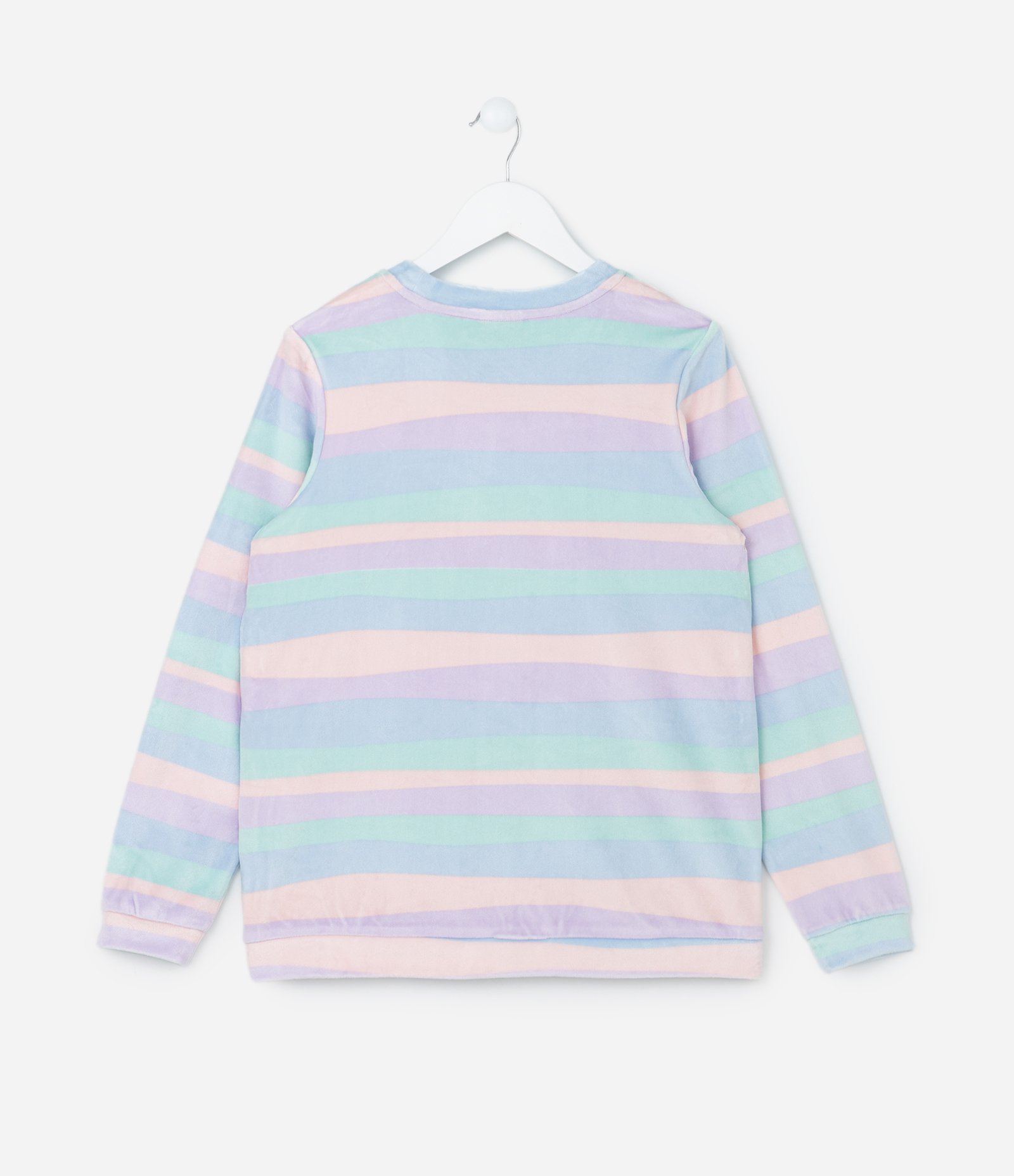 Pijama Longo Infantil em Plush com Bordado da Angel - Tam 5 a 14 Anos Azul 3