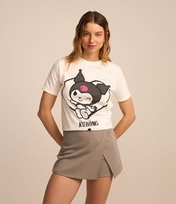 Short Saia Curto em Ponto Roma Transpassado e com Fenda